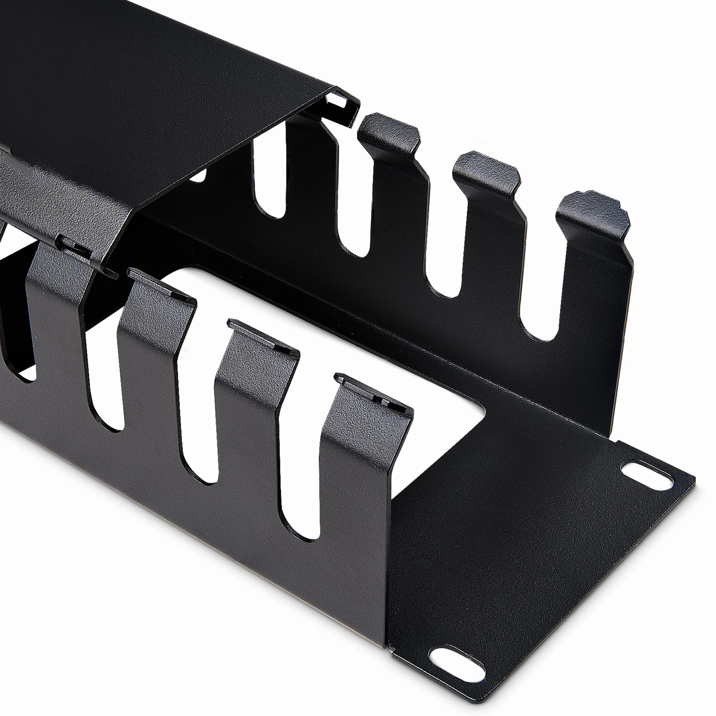 StarTech Goulotte Horizontale à Doigts 2U avec Couvercle, Rack 19po, Acier | Conduit de câbles, Trous de passage, Couvercle amovible, Câbles enroulés, Armoire, CMDUCT2U