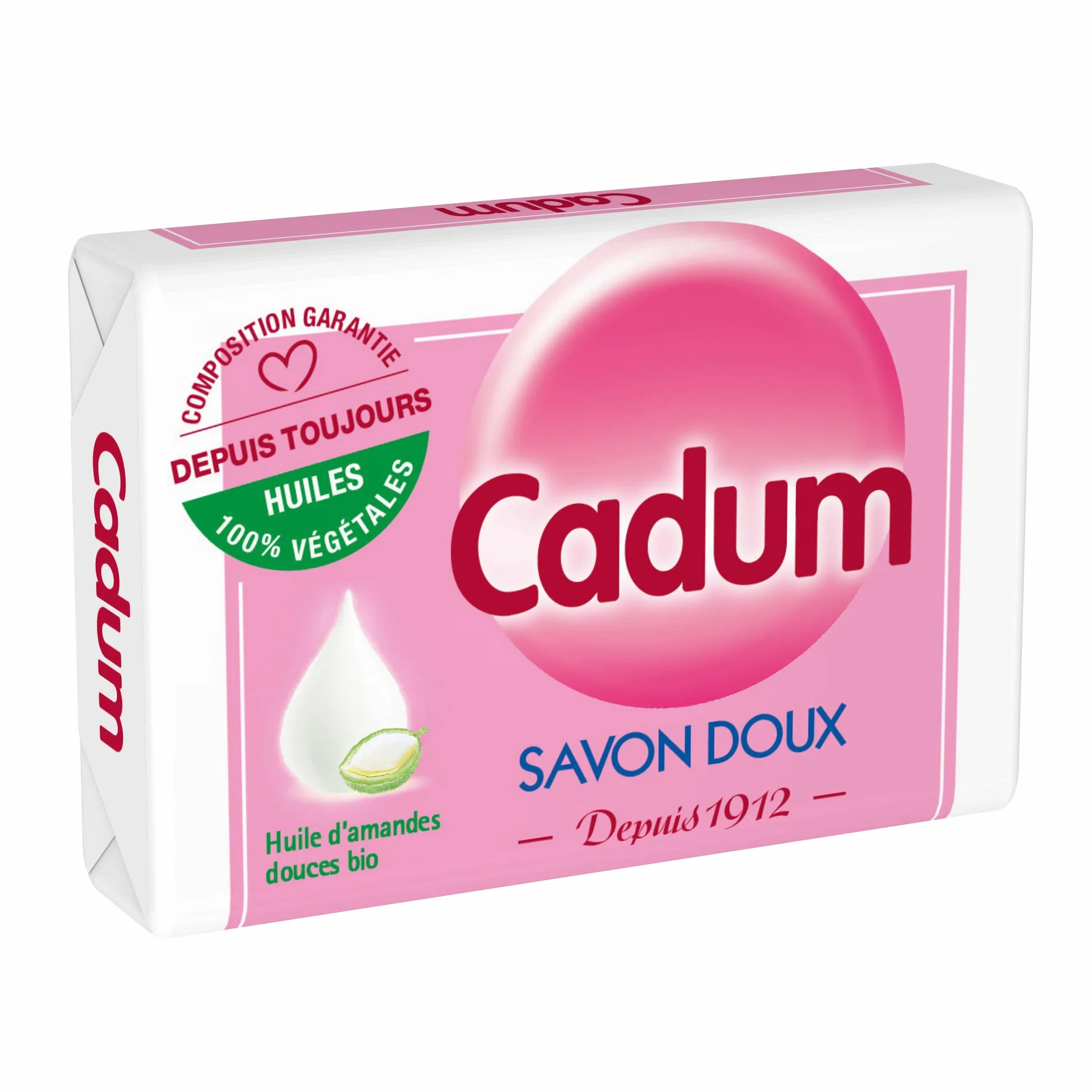 Cadum Savon Solide Doux Huiles Amandes Douces BIO 100g