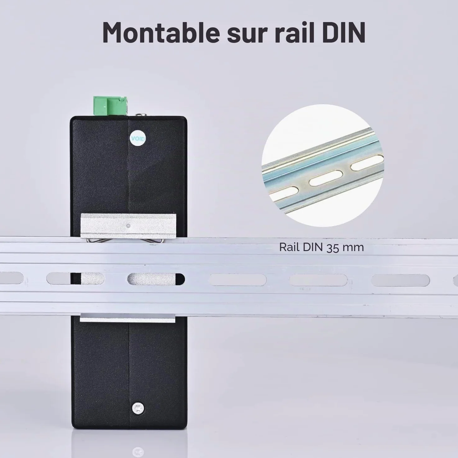 InHand Networks ISE2005D Switch Ethernet Industriel 5 Ports 10/100 Mbps, Commutateur Réseau Non Géré pour Rail DIN, Ultra-Compact, -40°C à +75°C, Certifié CE/UL (Bornier Inclus)