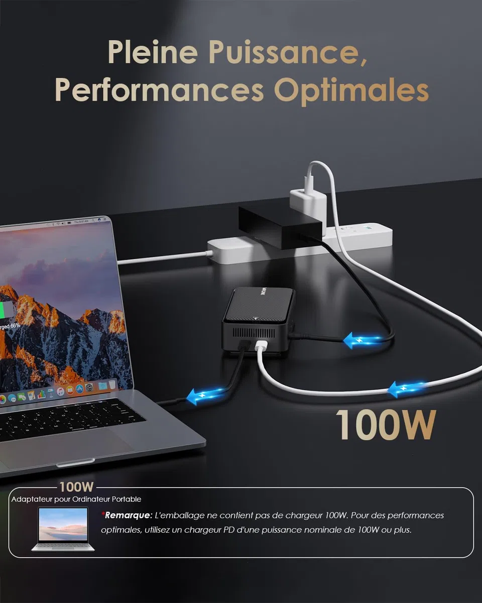 WAVLINK Station d'accueil pour Ordinateur Portable pour Trois écrans (8K @ 30Hz/4K @ 144Hz), Station d'accueil USB-C avec boîtier SSD M.2 PCIe/SATA, Prend en Charge 100 W Power Delivery, USB C/A, SD
