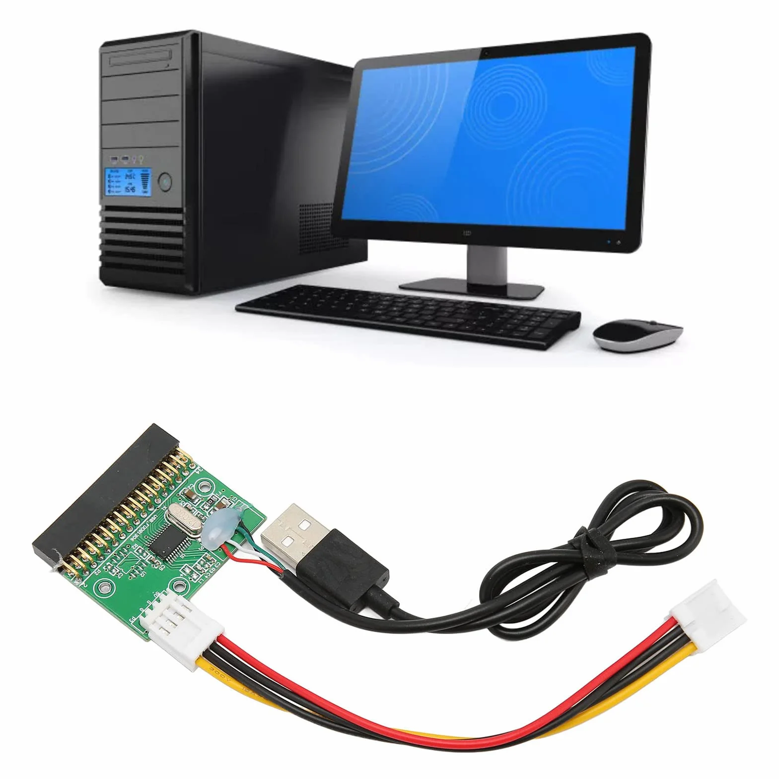 Connecteur Lecteur Disquette 1,44 Mo 3,5 Pouces Adaptateur Câble 34 Broches vers USB Carte PCB 34P Plug and Play