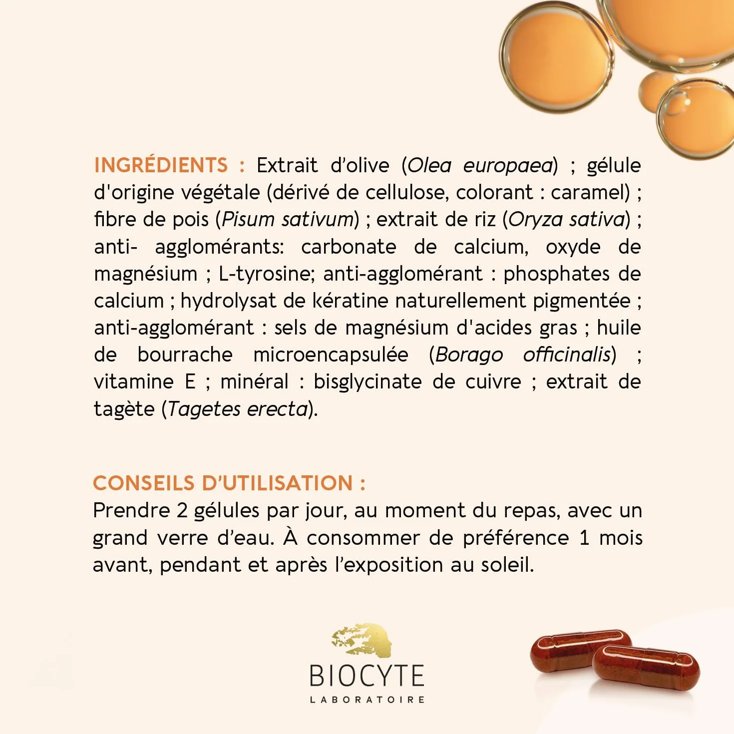 BIOCYTE Terracotta Bronzage Intense Complement Alimentaire Bronzage - 30 jours