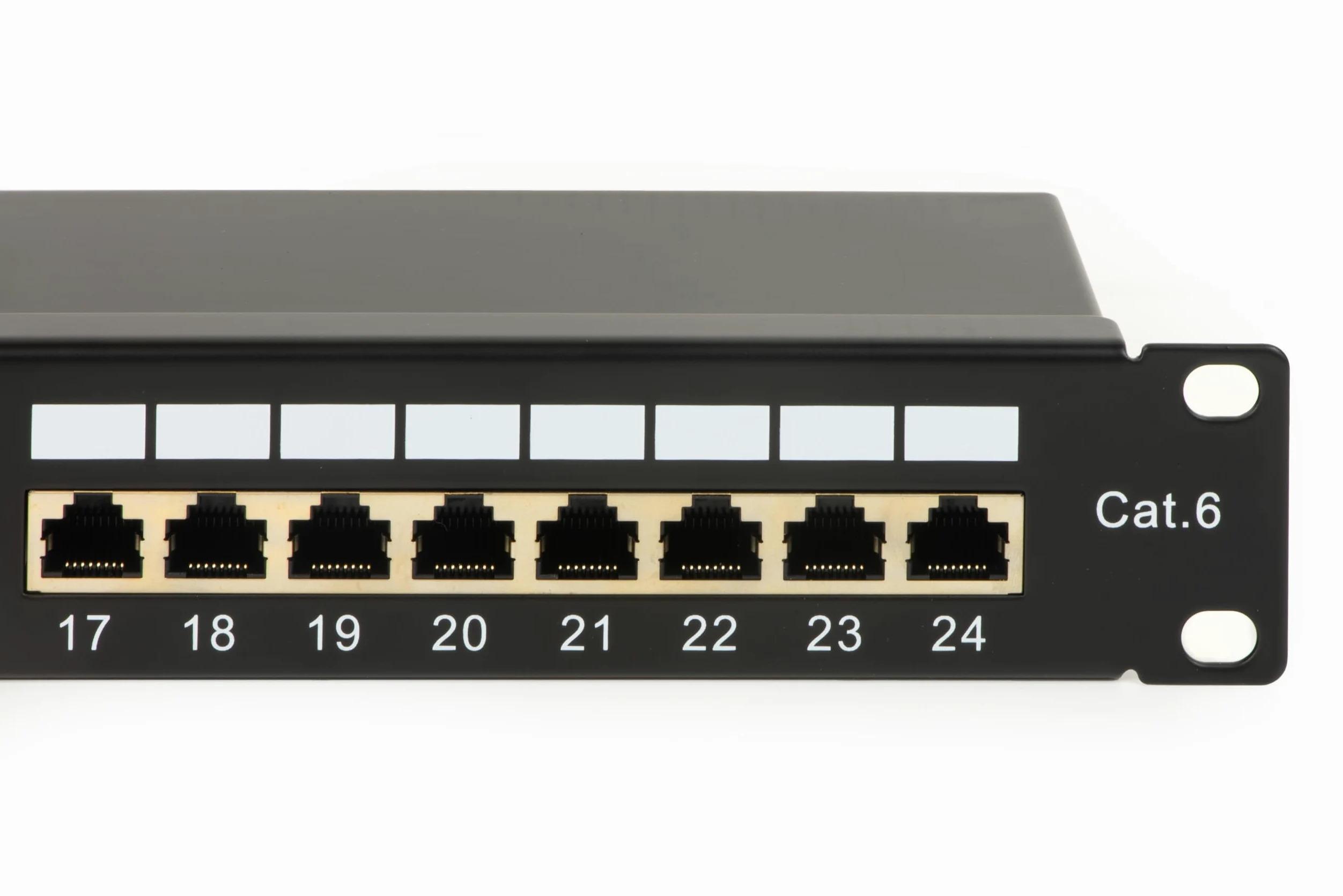 Panneau de Brassage pour réseaux avec 24 Ports RJ45 Cat 6 blindé 19" Noir