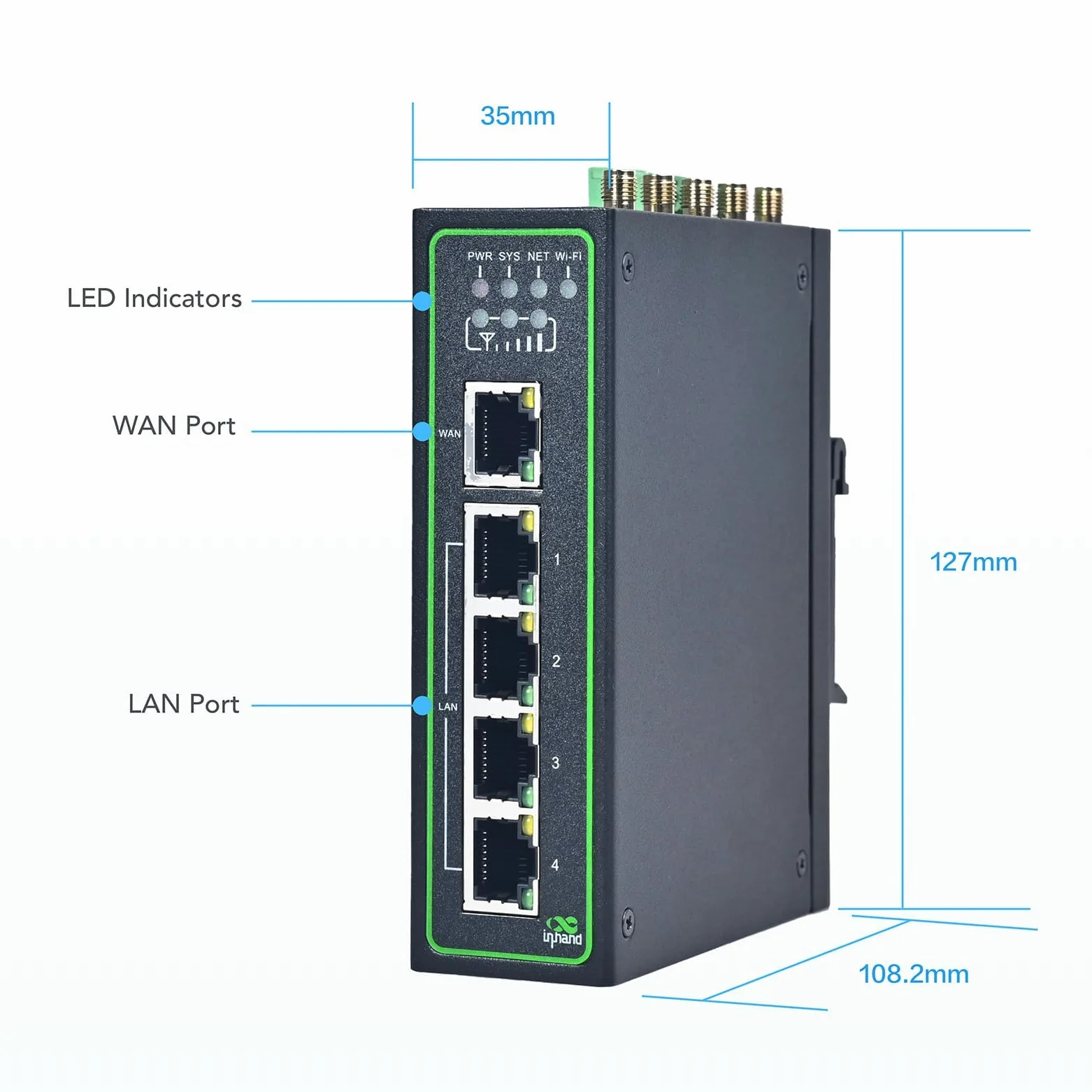 InHand Networks IR305 Routeur VPN industriel Iot LTE 4G (port GNSS et IO)