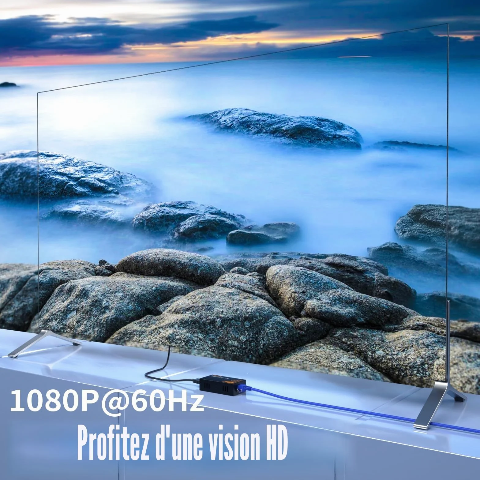DT237P HDMI Extender sur IP 120m RJ45 Cat5e/6/7 Full HD 1080P@60Hz POE