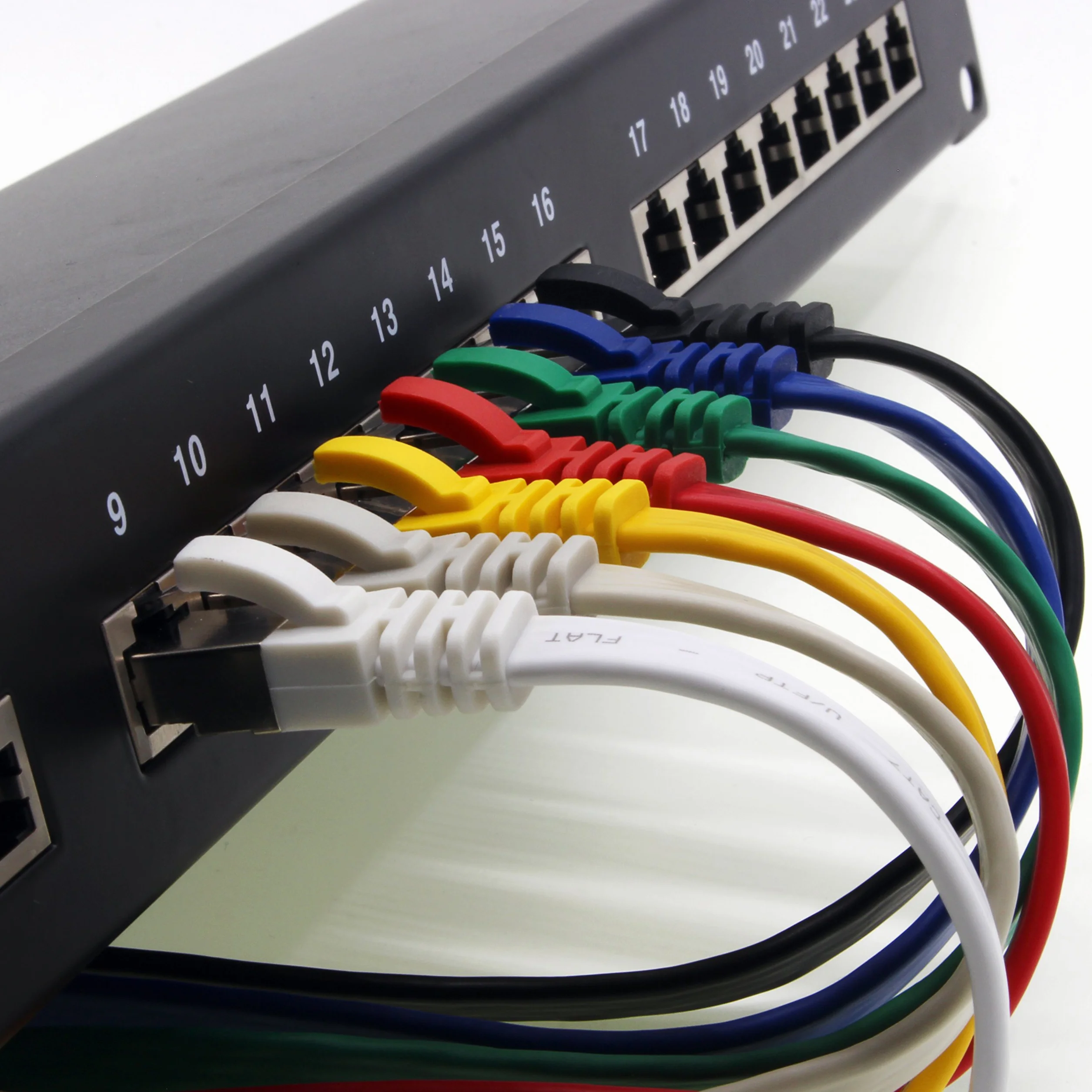 10m - noir - 10 pièces Câble plat Cat7 câble réseau Cat 7 câble brut Gigabit Lan (10Gbit/s) câble ruban câble d'installation câble de raccordement plat mince prise Rj 45 Cat6a