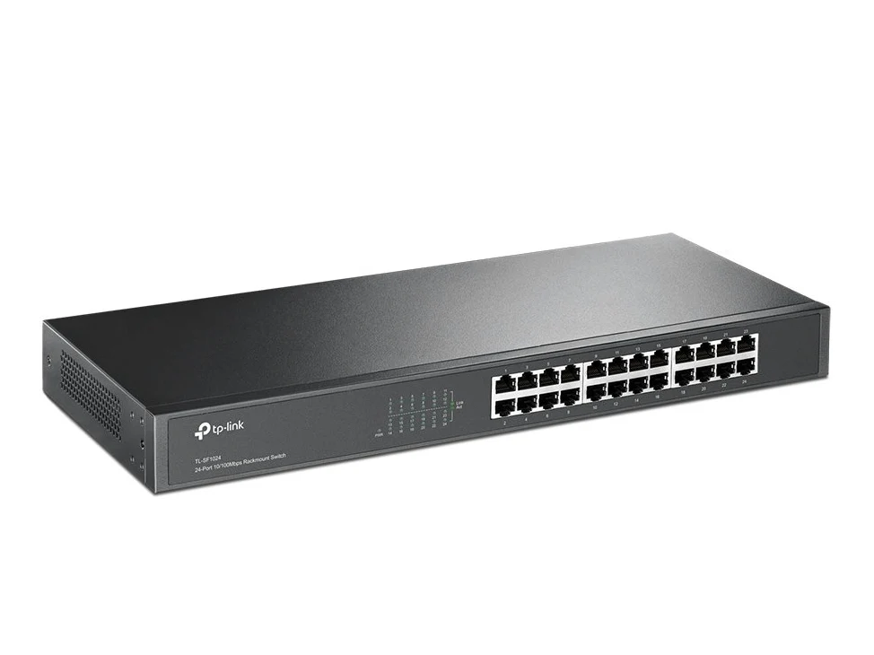 TP-Link 24-Port 10/100Mbps Unmanaged Ethernet Switch, 19-inch Rack-Mount, Steel Case(TL-SF1024)
