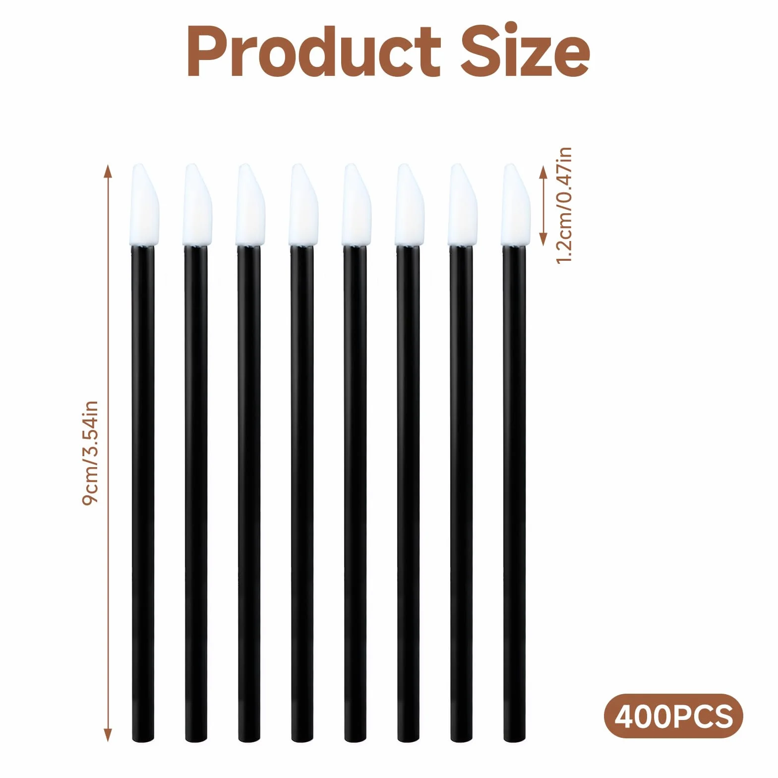 Pinceau à Lèvres Jetable 400pcs, Applicateur Brosse à Lèvres, Kit de Maquillage Professionnel (Noir)