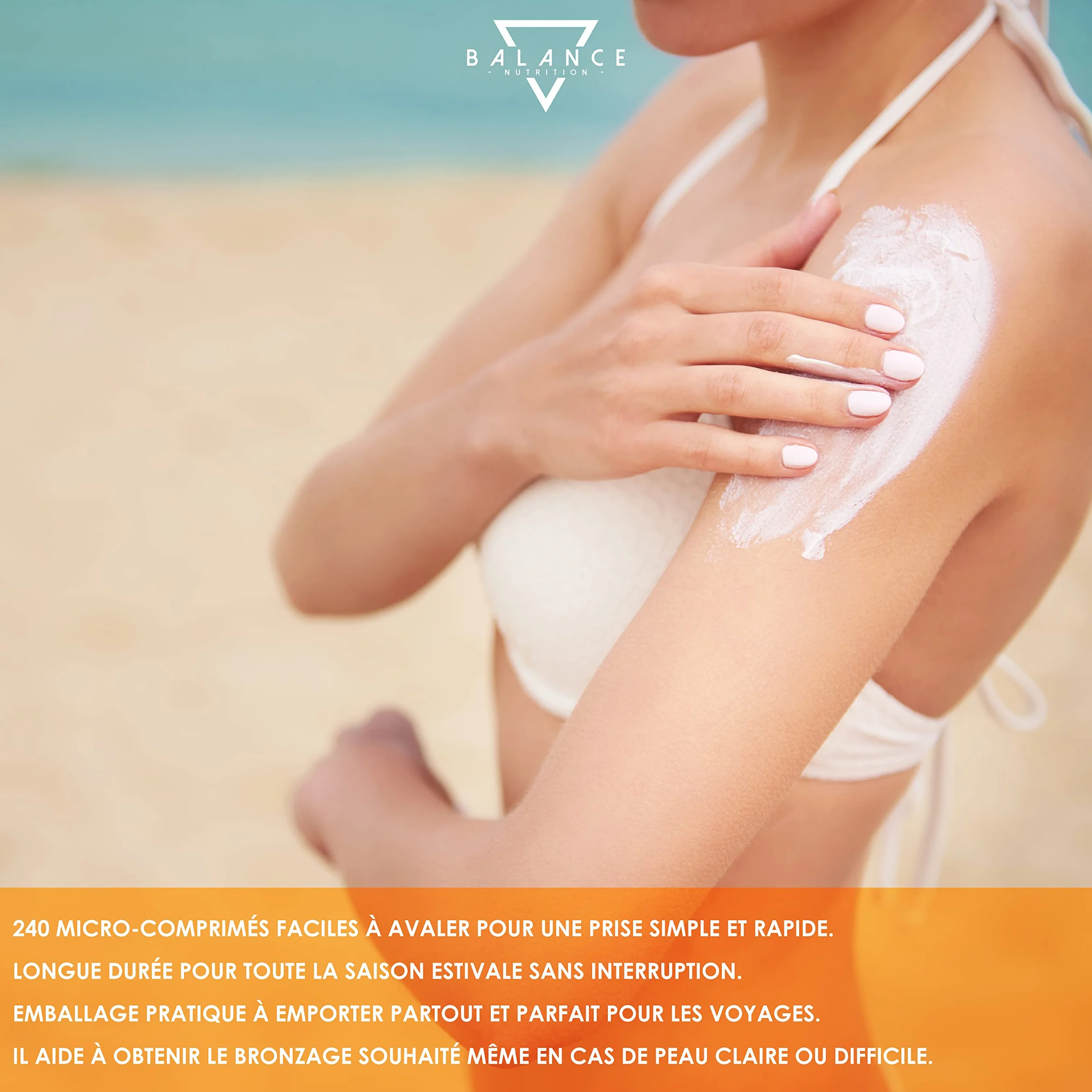 BALANCE NUTRITION BETA CAROTENE 240 Comprimés Autobronzant Gelule Bêtacarotène Bronzage Fort Extrait de Carotte Naturel