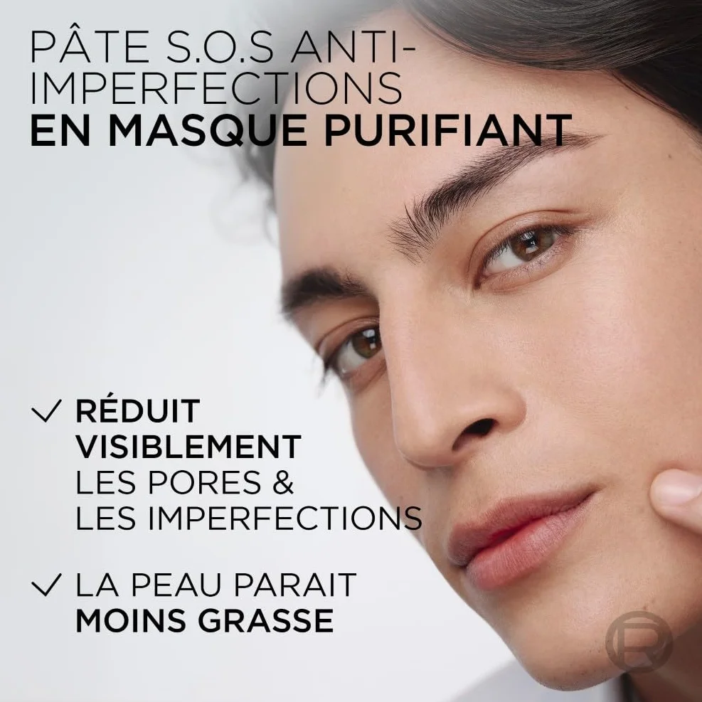 L'Oréal Men Expert Derma Control Pâte S.O.S Anti-Imperfections Soin Localisé Anti-Boutons Masque Purifiant Niacinamide Acide Glycolique 45 ml
