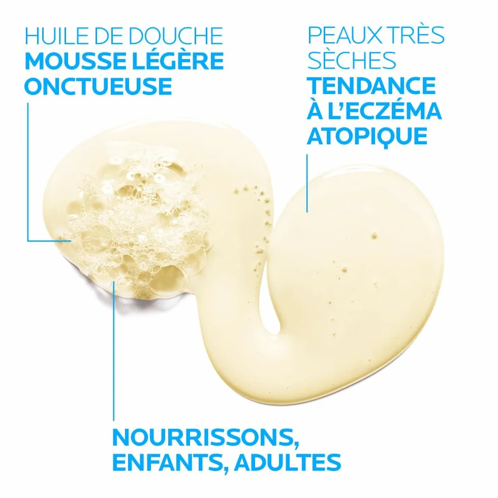 La Roche-Posay Lipikar Huile Lavante AP+ Recharge Huile de Douche Anti-irritation Peaux Sèches Atopique Eczéma Beurre de Karité Niacinamide