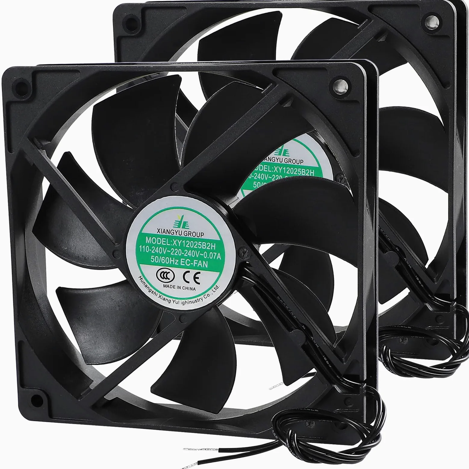 XY12025B2H EC 12025 Ventilateur de refroidissement, XY-12025B2H 110-240V ~ 220-240V 0.07A Boosting High Air Volume Boîtier Ventilateur Pièces de rechange, 50/60Hz, Taille: 120×120×25mm 2PCS