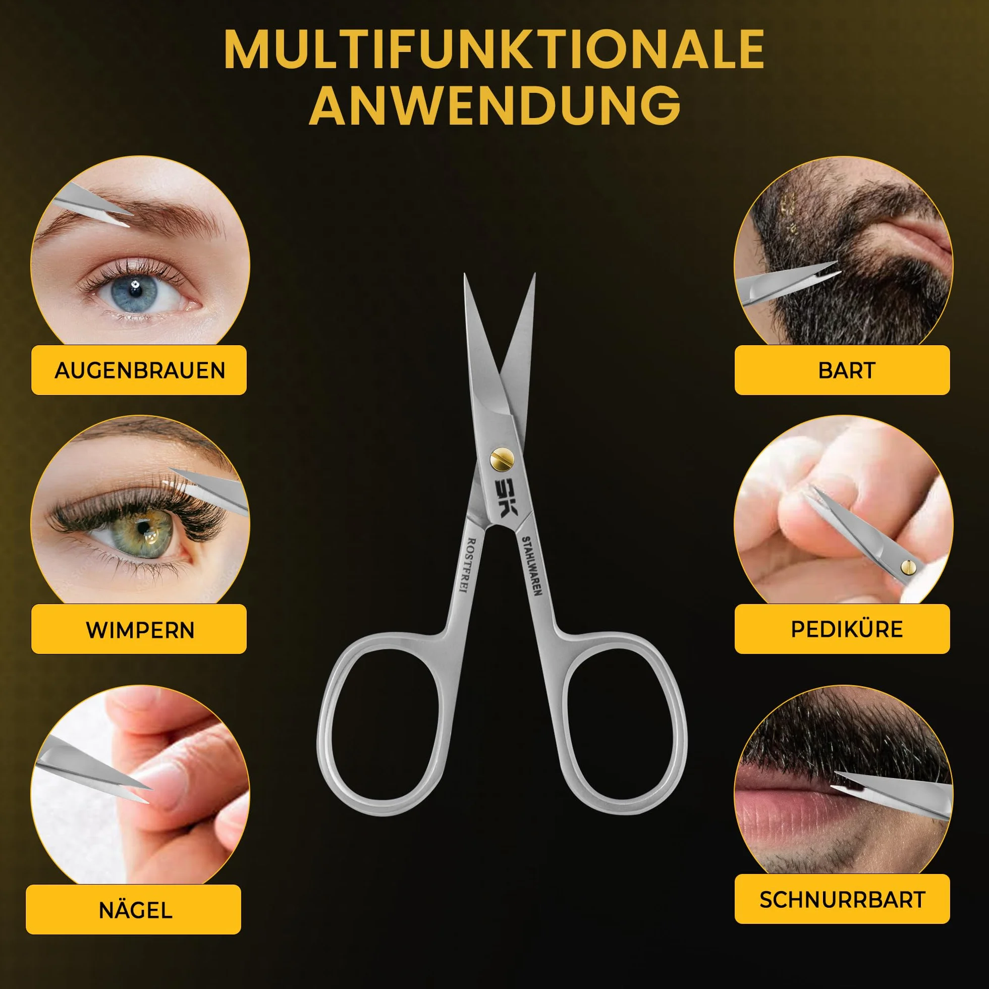 Ciseaux à ongles courbés en acier inoxydable - Ciseaux à cuticules - Ciseaux à ongles bébé