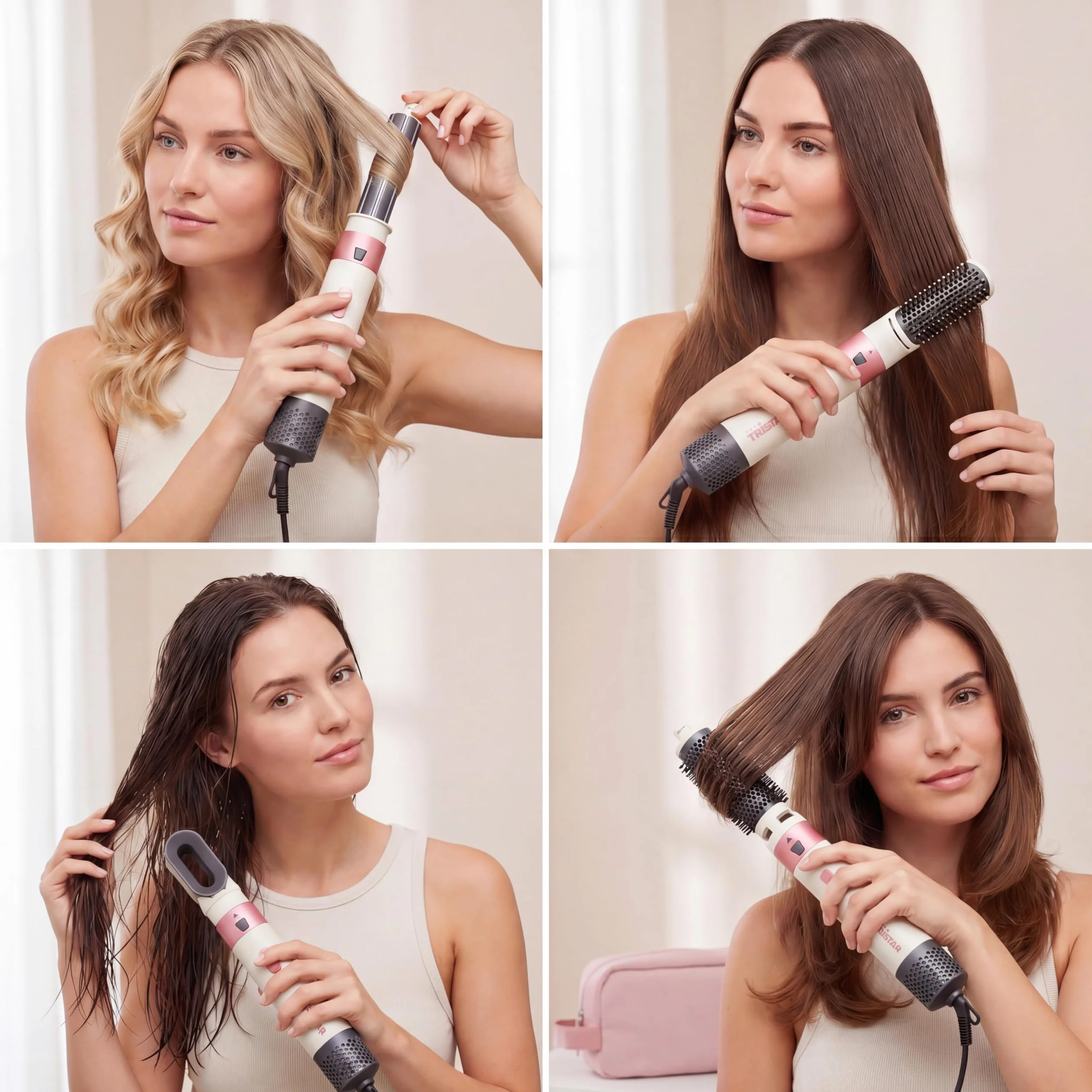Tristar Airstyler 5 en 1, Moteur DC, 1000 W, Cordon Rotatif 360°, HD-2470