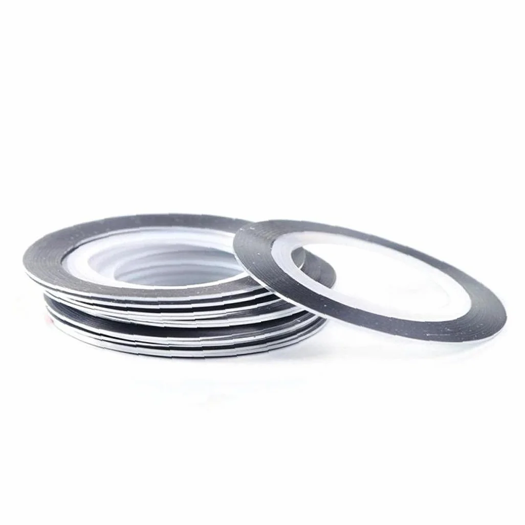 Ruban Striping À Ongles 20 Rouleaux Décalcomanies Rayures Ligne Stickers Bandes Coiffeur DIY Nail Art Or Argent