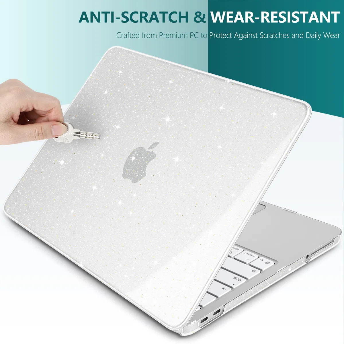 Coque rigide à paillettes pour MacBook Neo 13" version 2026, modèle A3404, avec protection de clavier, 2 housses de webcam et adaptateur USB, lot 5 en 1 pour femmes et filles, paillettes