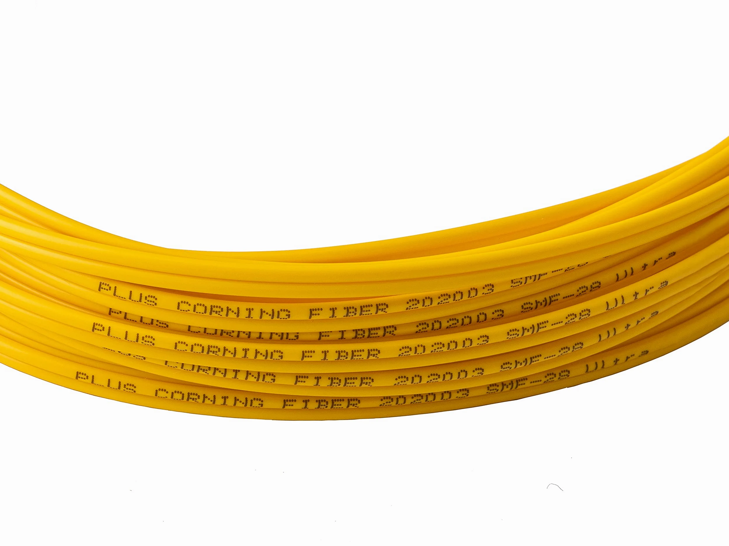 SpeedyFiberTX Corning SMF-28 Lot de 6 câbles de raccordement en fibre optique monomode 9/125 um (compatible OS1/OS2), Duplex, jaune Riser OFNR (0,50 m – Lot de 6)
