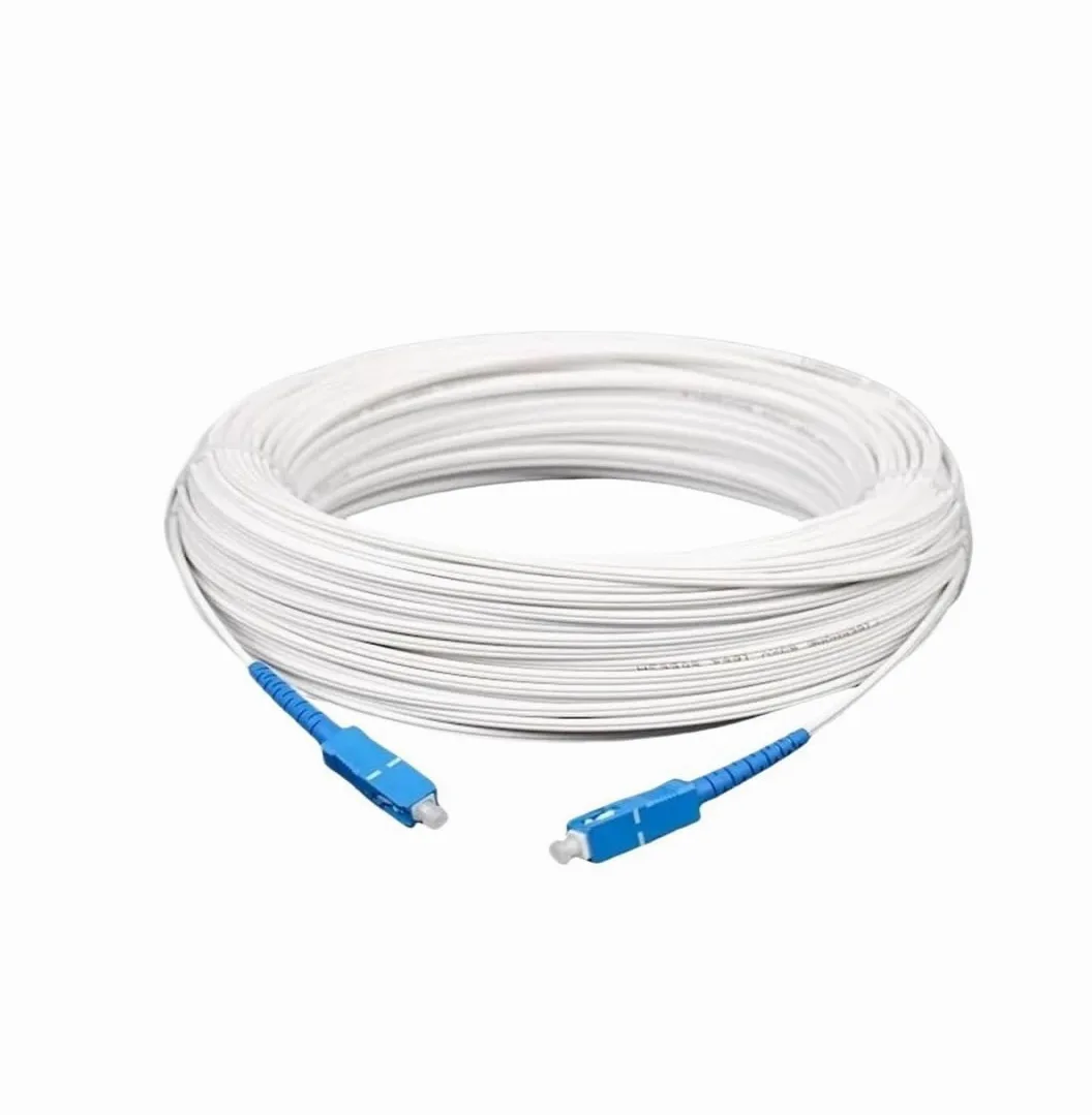 Câble fibre optique monomode for installation intérieure - 1 conducteur, connecteurs SC UPC et LC UPC, longueur 400 m/450 m, cordon simplex(White,SC UPC 450m)