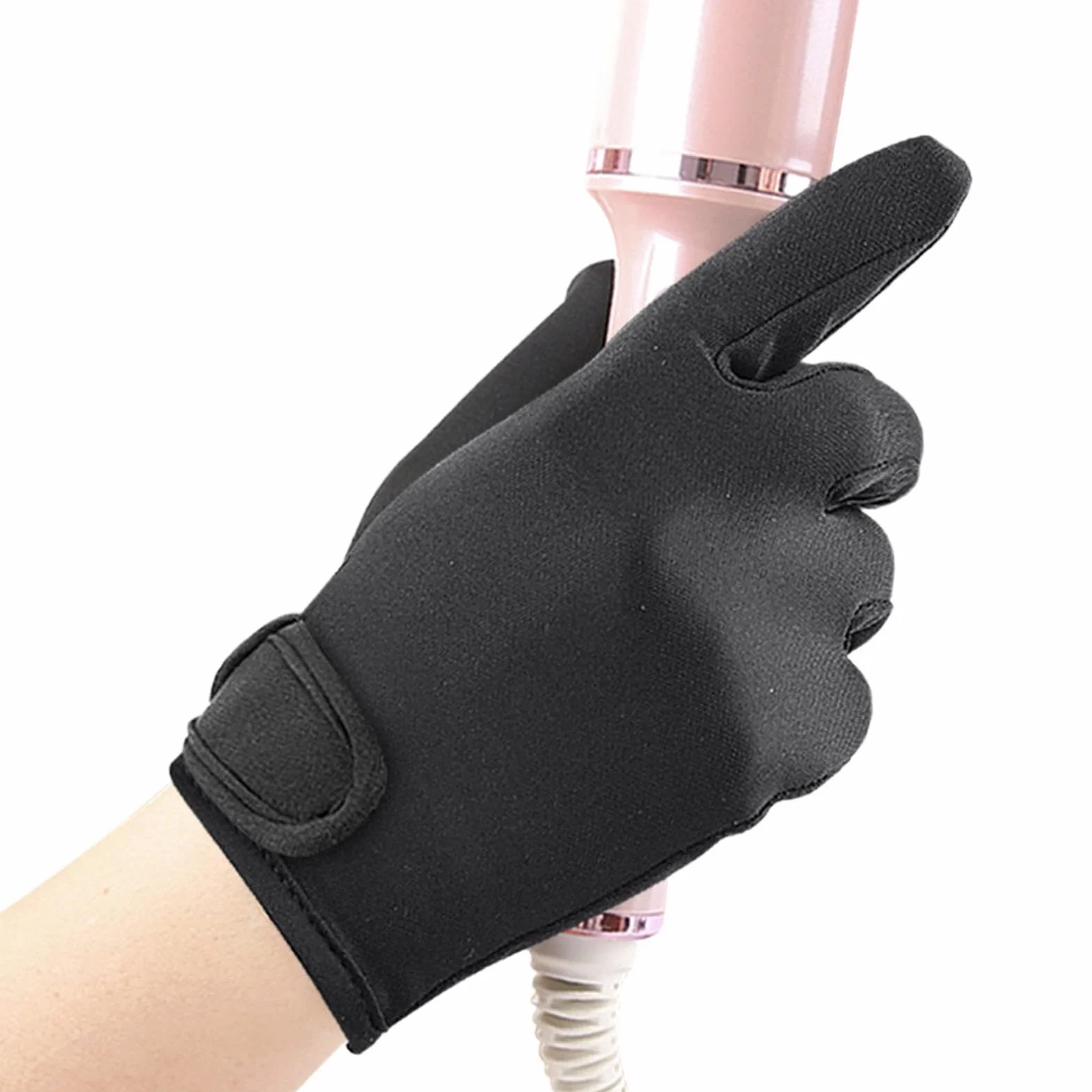 Gants thermiques résistants professionnels chauffés 5 doigts avec poignée non glissante pour coiffeurs