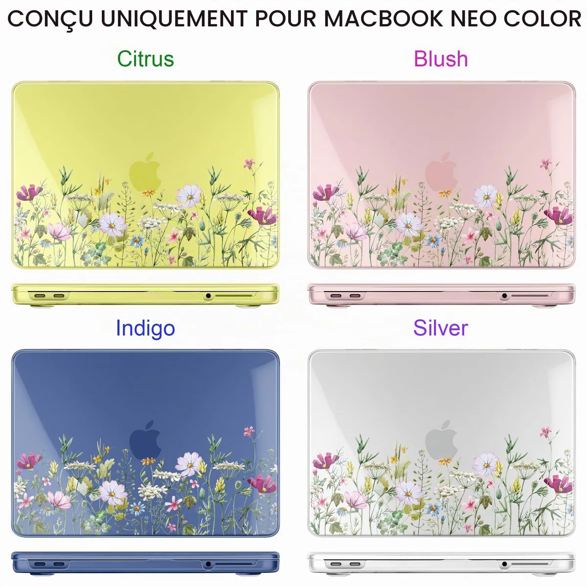 Batianda Coque rigide ultra fine pour MacBook Neo 13" version 2026, modèle A3404, avec protection de clavier, protecteur d'écran et adaptateur USB, ensemble d'accessoires légers pour ordinateur