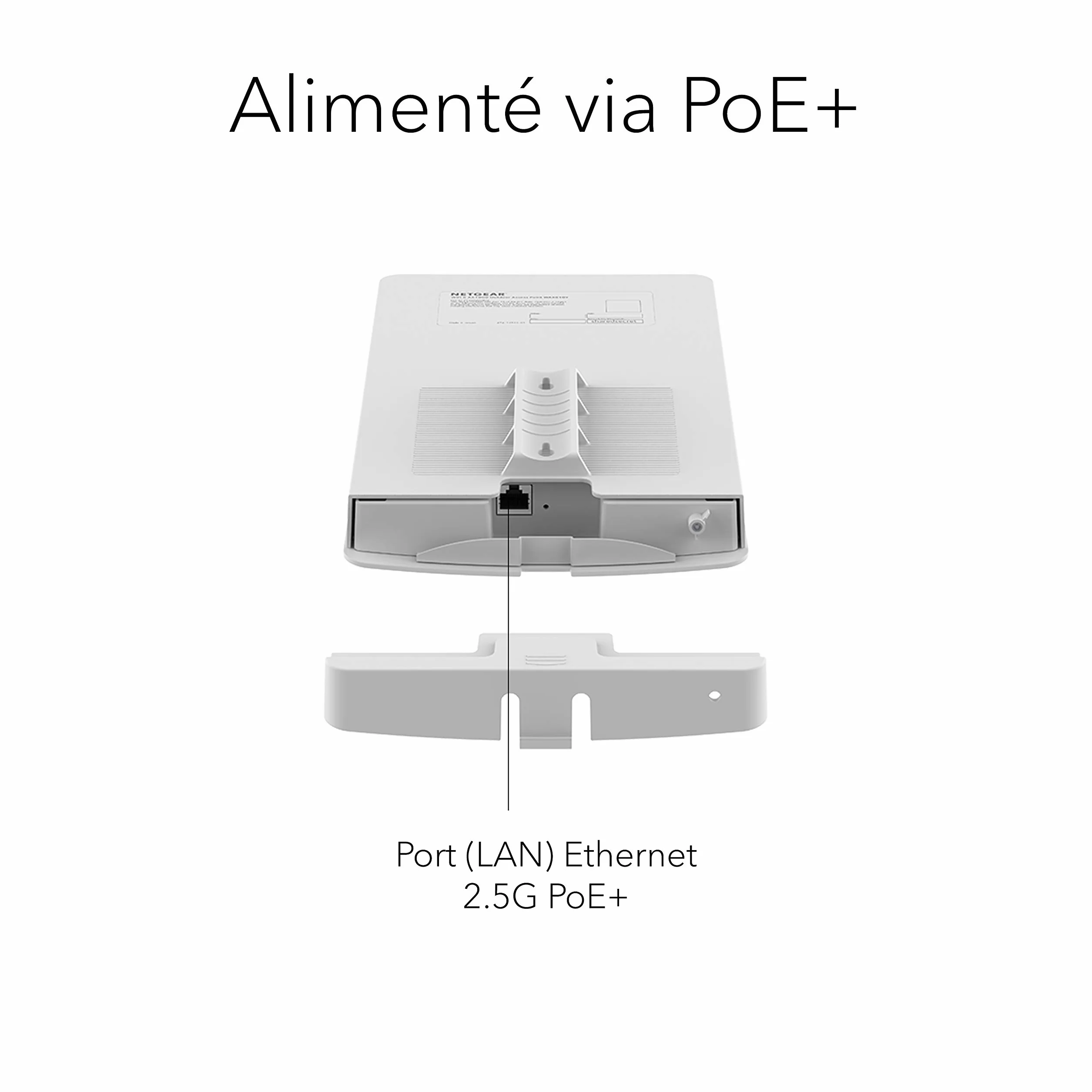 NETGEAR Repeteur WiFi Exterieur (WAX610Y) Point d'accès WiFi 6 Bi-Band AX1800, Jusqu'à 250 appareils, Ethernet 2.5G, IP55 Résistant aux Intempéries, Gestion à Distance Insight, Alimenté en PoE+
