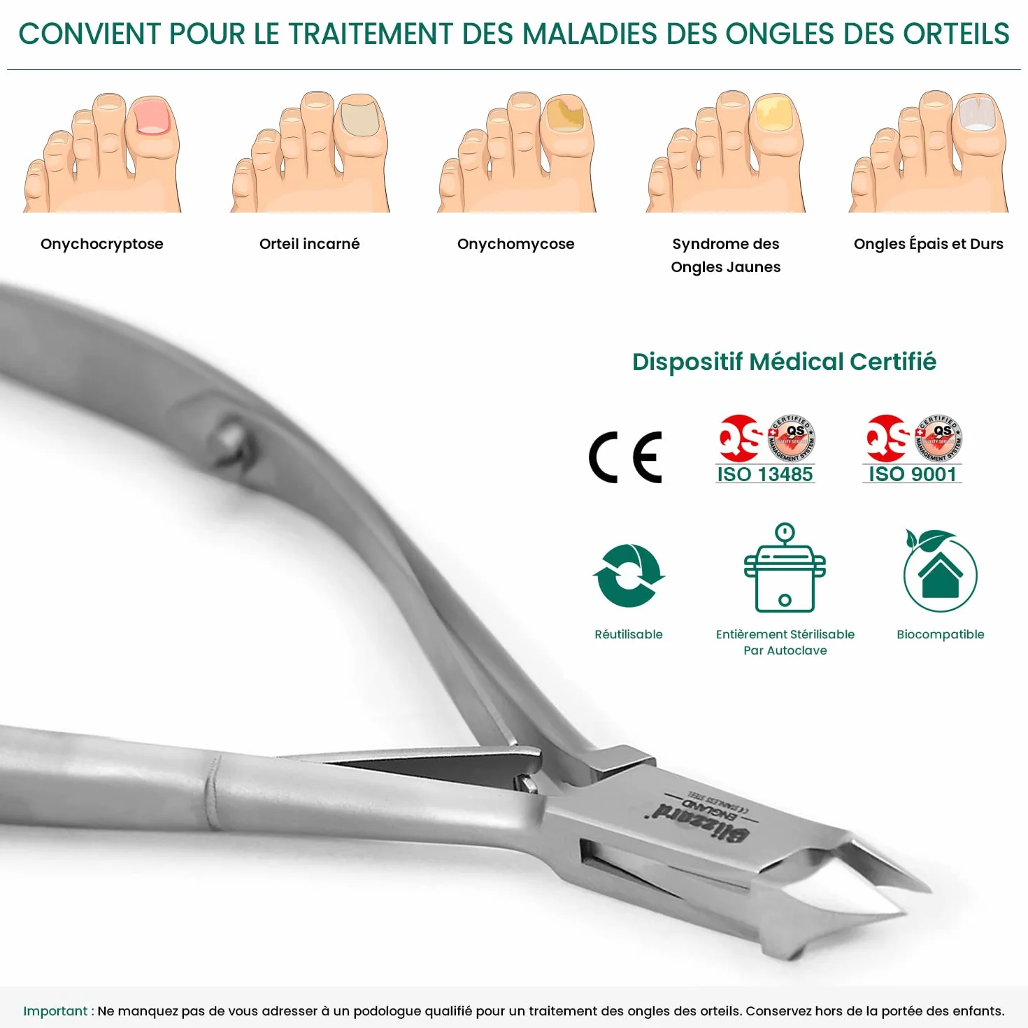 Blizzard Pinces à Envies Professionnel Acier Chirurgical Inoxydable 5 mm 12 cm Forgé en Allemagne