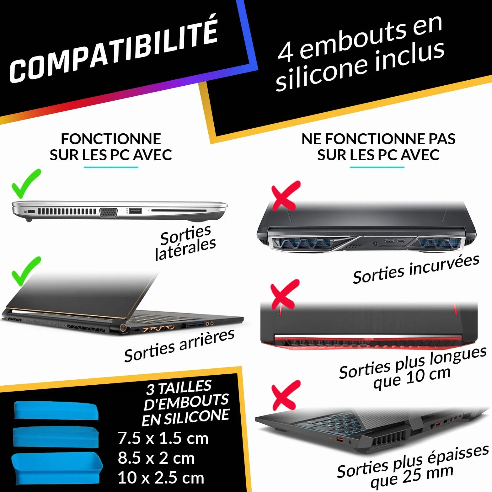 KLIM Cool Refroidisseur PC Ventilo Portable Gamer Ventilateur Haute Performance USB Bleu