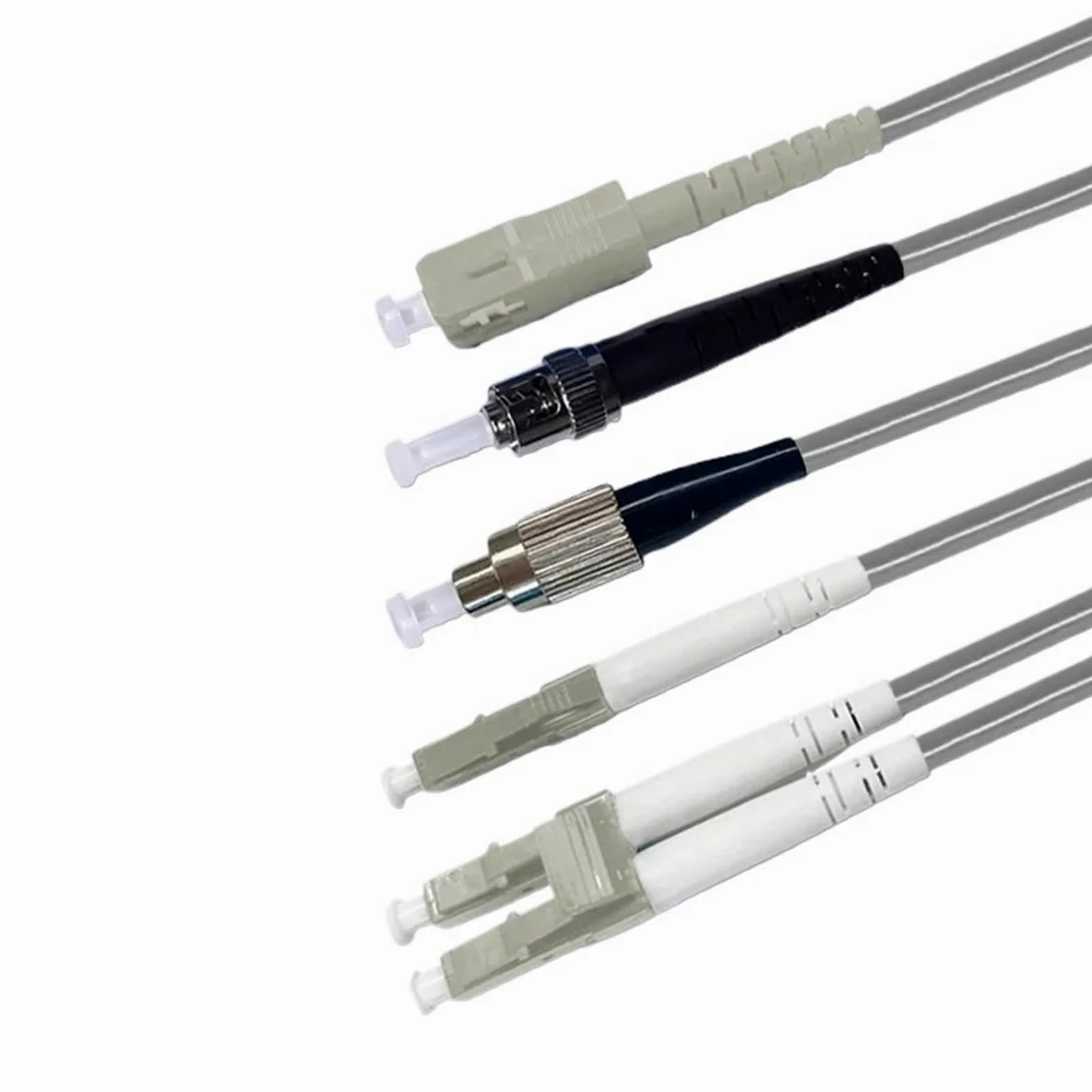 Câble à fibre optique blindé en PVC multimode OM1 62,5/125 Simplex/Duplex - 2 cœurs - Connecteurs LC FC-SC-ST - 60 m à 120 m - LC 1 fil - 120 m