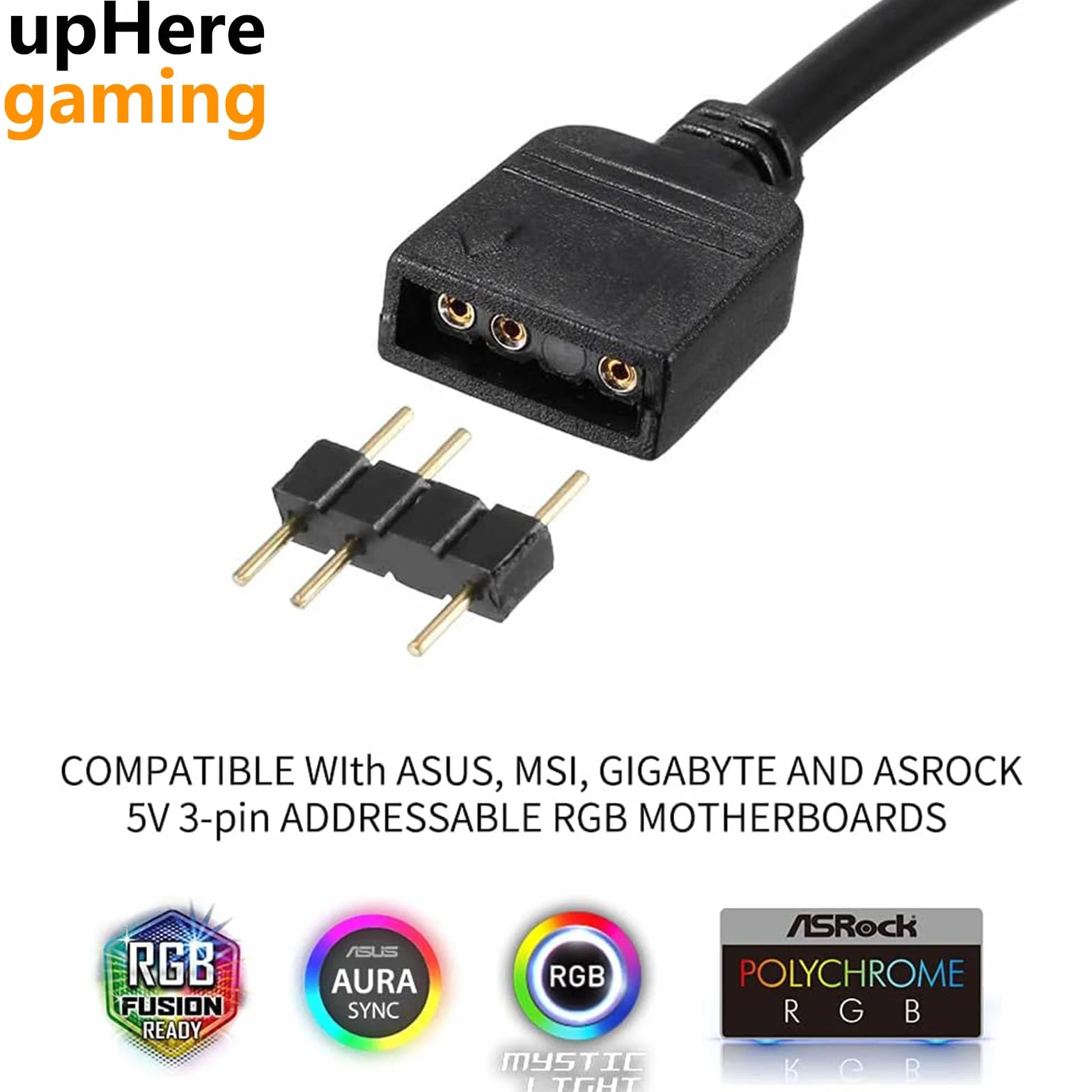 Hub ARGB Adaptateur RGB 1 à 4 Splitter Cable 30 cm Broches Mâles upHere Gaming