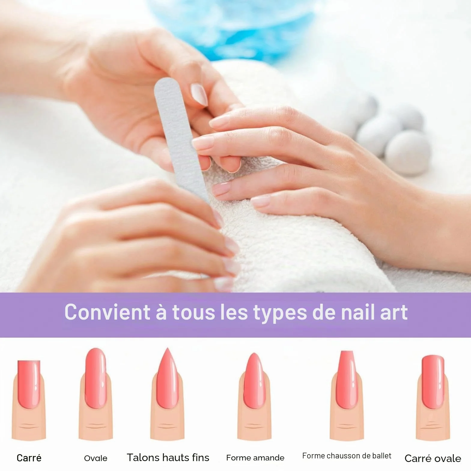 Limes à ongles professionnelles 100/180 double face jetables lot de 50