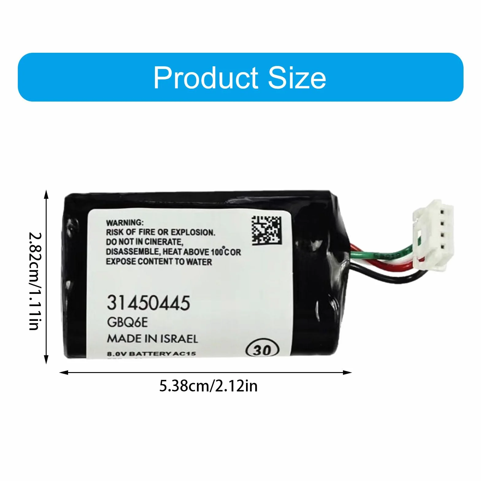 Batterie 8V 750mAh pour XC90 XC40 Module 31450445