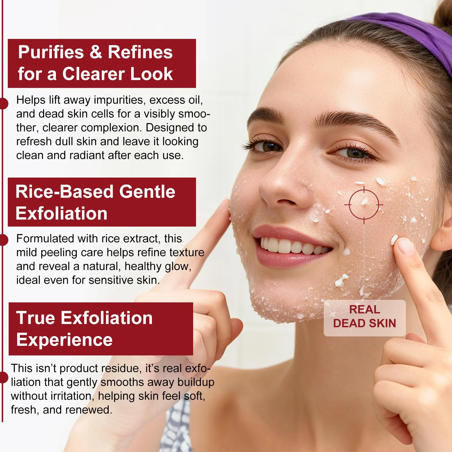 Sérum Exfoliant Visage au Riz Blanc 100ml + Riz Noir 100ml, Peeling Doux AHA BHA VB3, Éclat & Hydratation, Soin Coréen