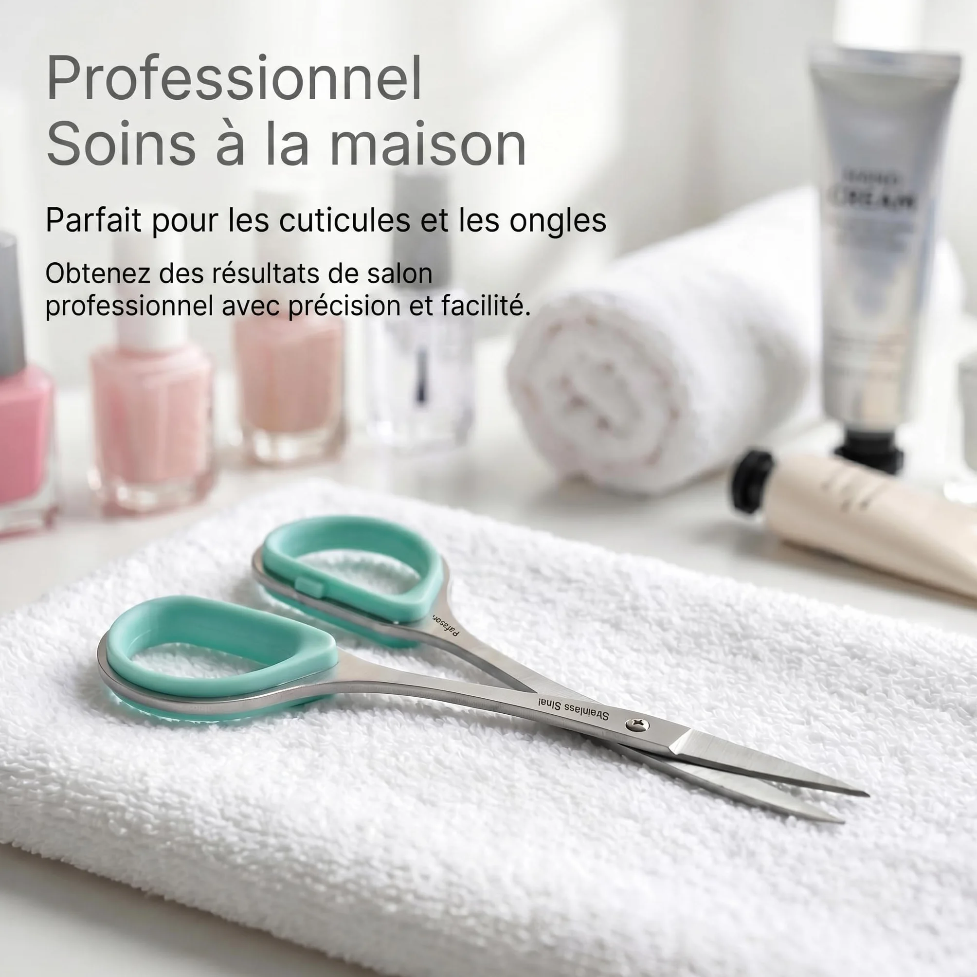 PAFASON Petit Ciseaux Cuticule Ongle Ensemble 2 Pièces Multi-Usage Pointe Courbe Droite Précision Manucure Pédicure Toilettage Outil Ongles