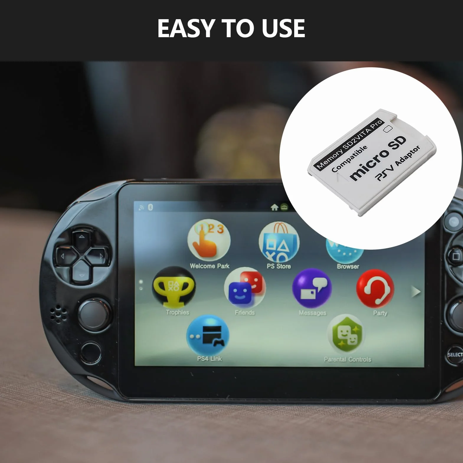 SD2vita Carte Mémoire Adaptateur PS Vita 1000 2000 Convertisseur