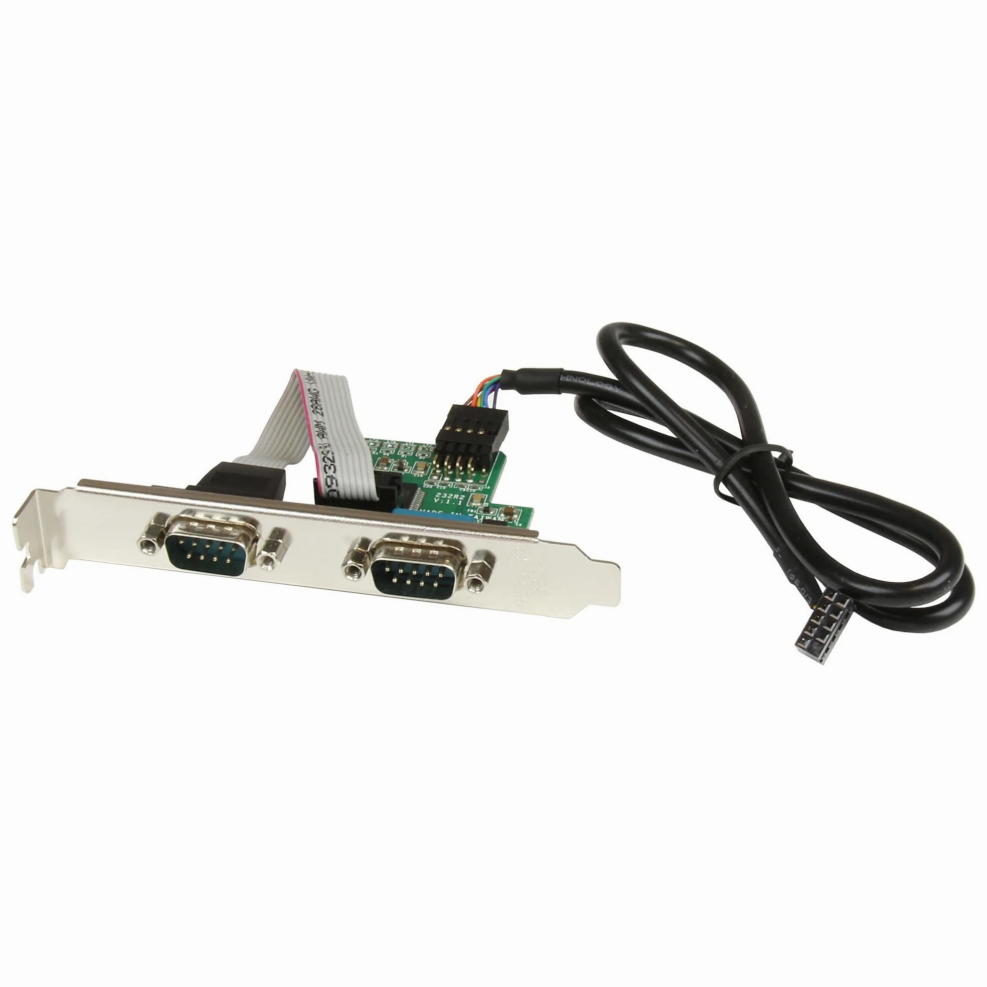 StarTech Adaptateur Interne USB vers Série DB9 2 Ports (ICUSB232INT2) | Port série RS232 carte mere, 61cm, 1x IDC Femelle, 2x DB9 Mâle, Interne, Bus