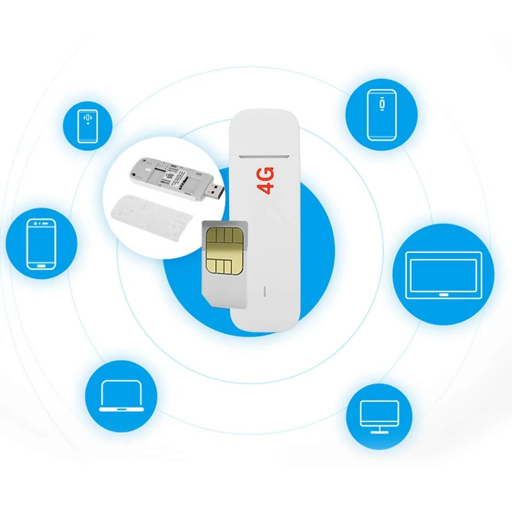 E3372H 607 4G LTE Modem USB, Bâton Internet Haute Vitesse jusqu'à 150 Mbps, avec Fente D'antenne Externe, pour Ordinateur Portable PC Vista 7 8