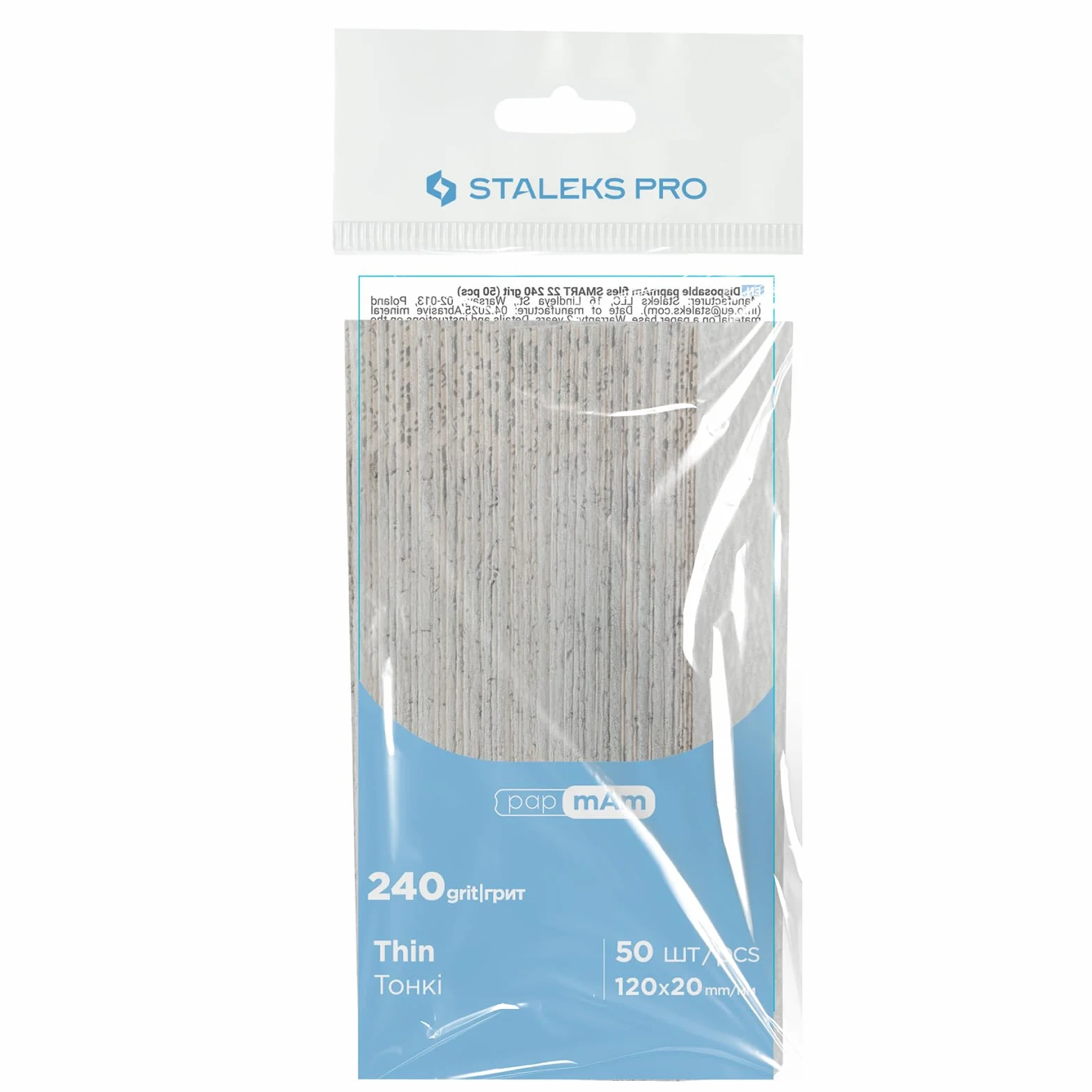 STALEKS Pro Lot de 50 limes jetables Papier écologique Grain 180