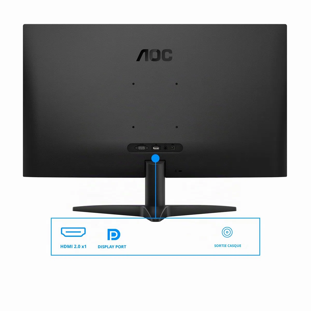 Moniteur AOC Q27B36X 27 Pouces WQHD 144 Hz, Dalle IPS, MPRT 0,5 ms, Adaptive Sync, HDR10, (2560 x 1440 HDMI 1 x 2.0 DP 1.4) Noir