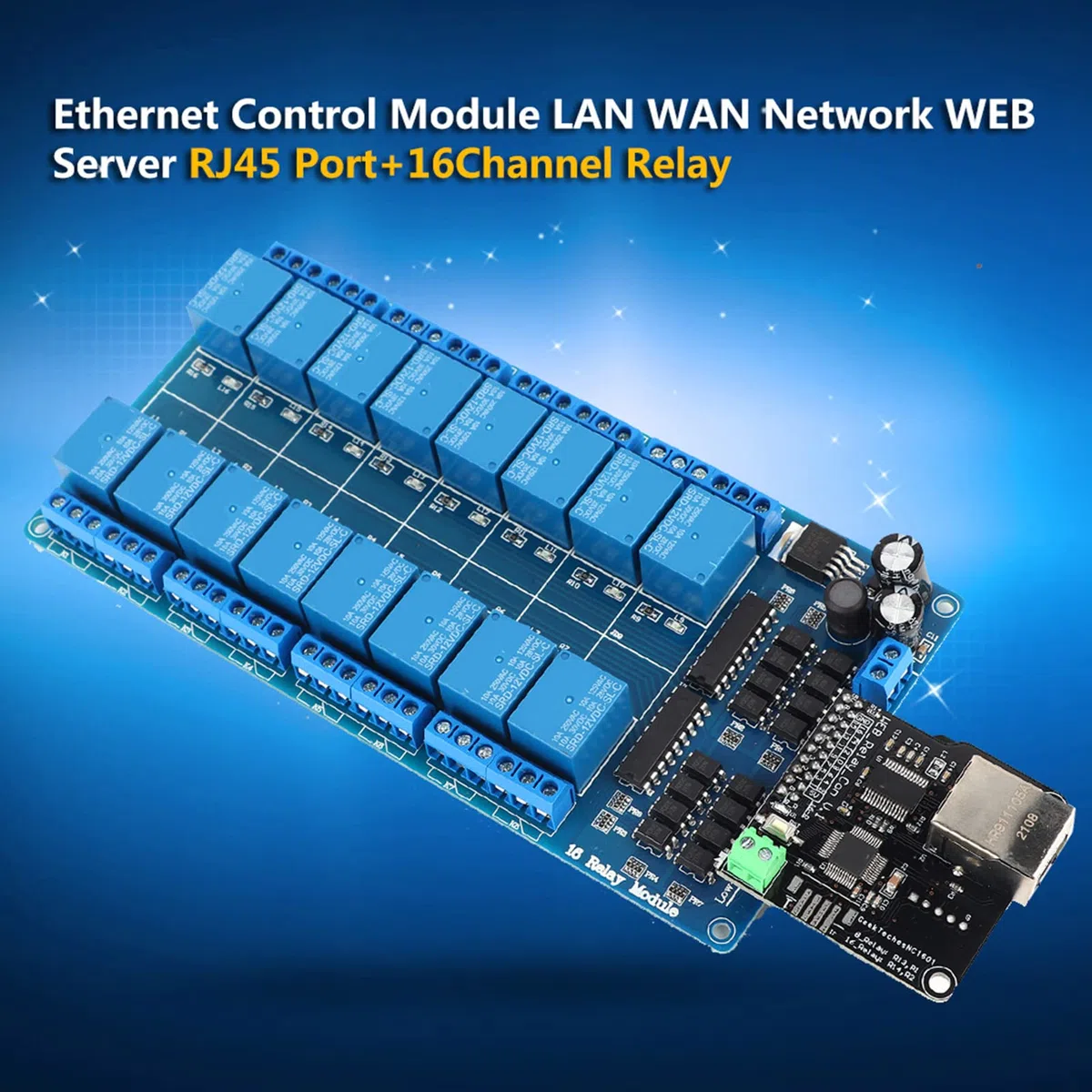 XUMIUZIY Module de Contrôle Ethernet avec Serveur Web, Relais 16 Canaux