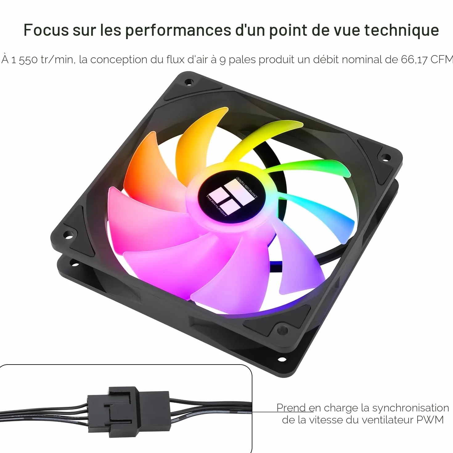 Thermalright TL-C12C-S X5 Ventilateur CPU ARGB 120mm Lot de 5 ventilateurs PWM silencieux roulement S-FDB 1550 tr/min