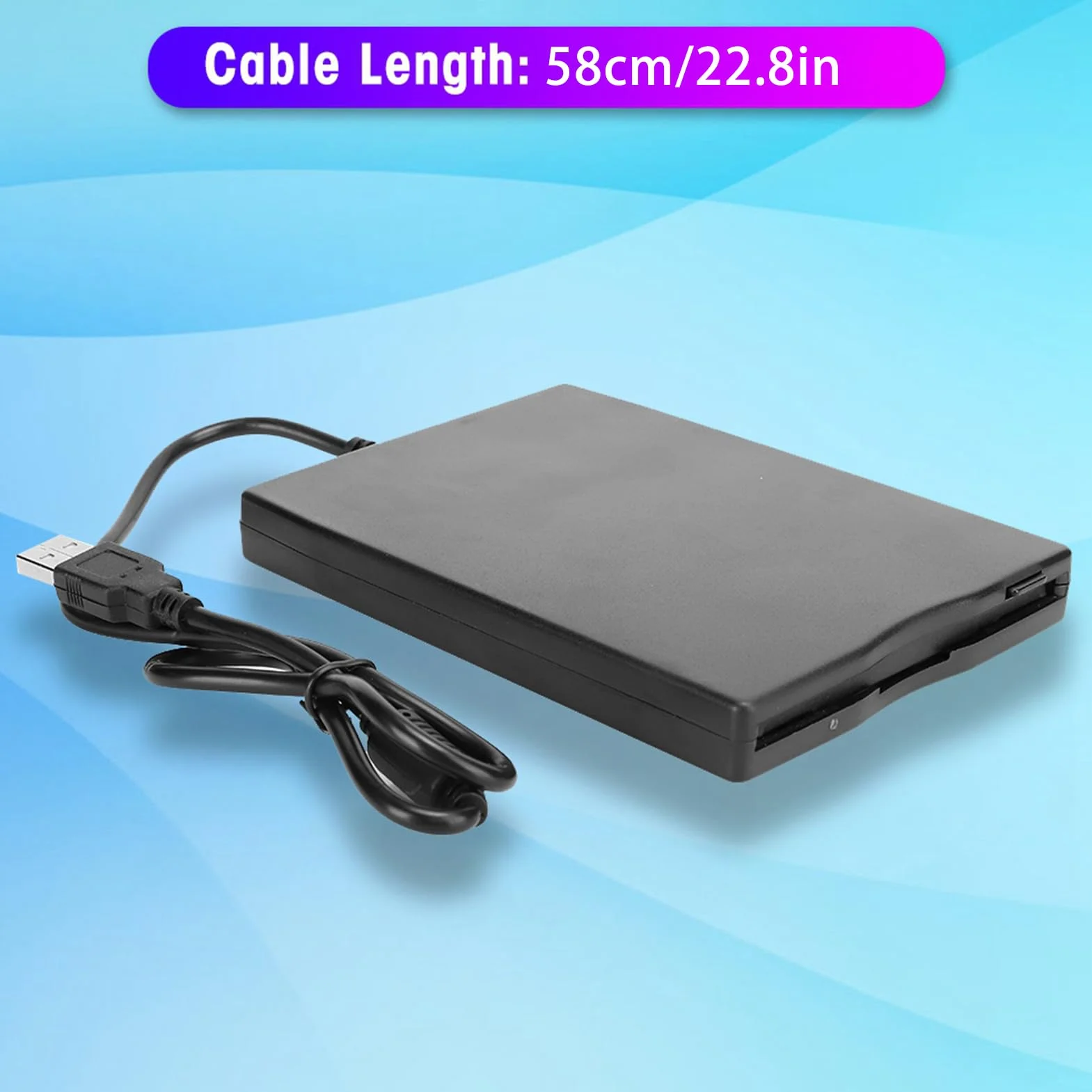Vikye Lecteur de Disquette Portable USB 3,5 Pouces Externe pour Ordinateur Portable Bureau