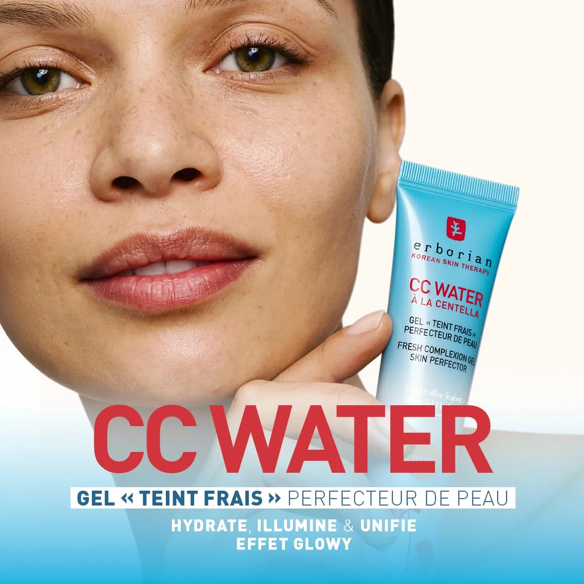 Erborian CC Water Crème Teintée Centella Asiatica Acide Hyaluronique Soin Visage Perfecteur Peau Gel Ultra Légère Fraîche