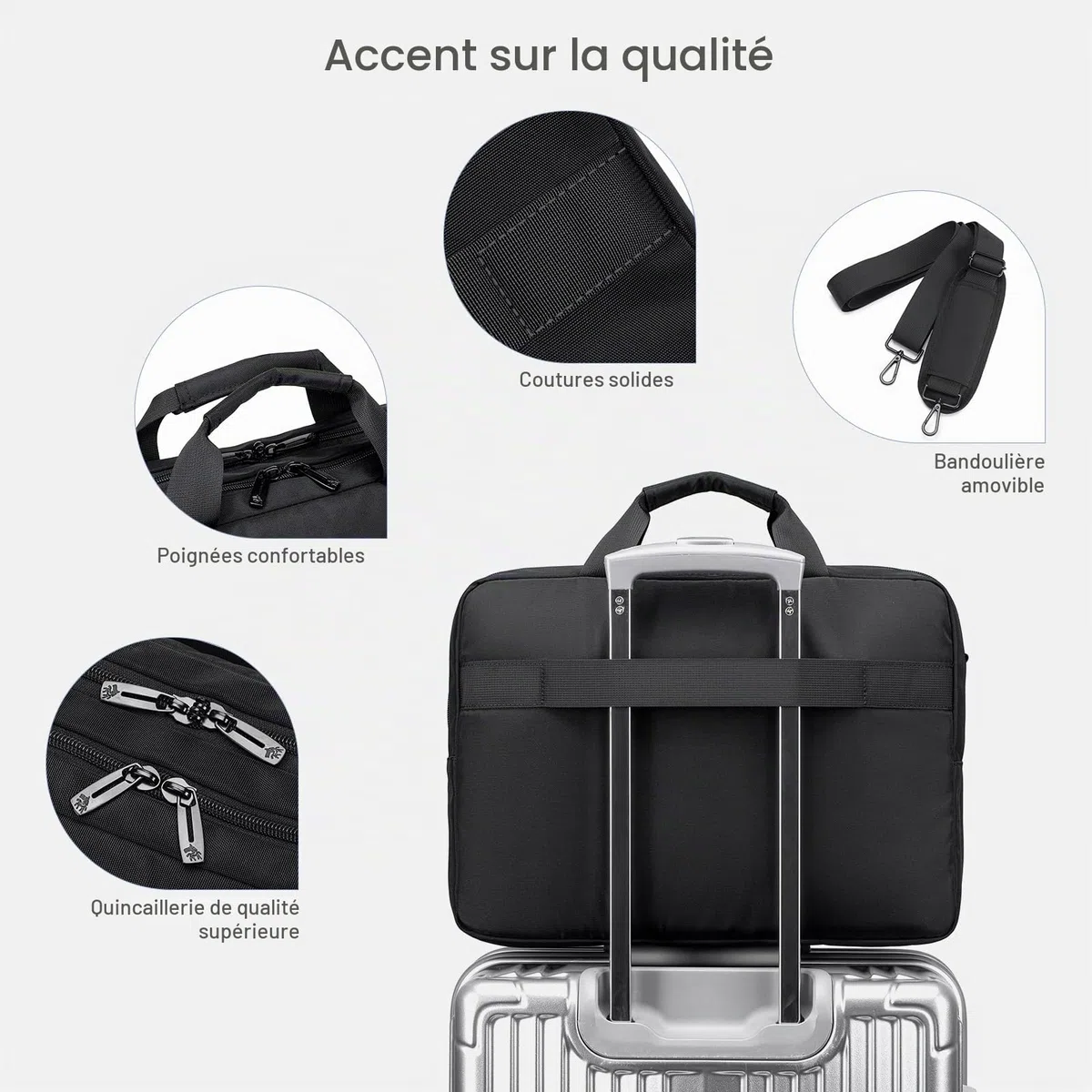 SPAHER sac Portable 15.6/16 Pouces Ordinateur Bandoulière