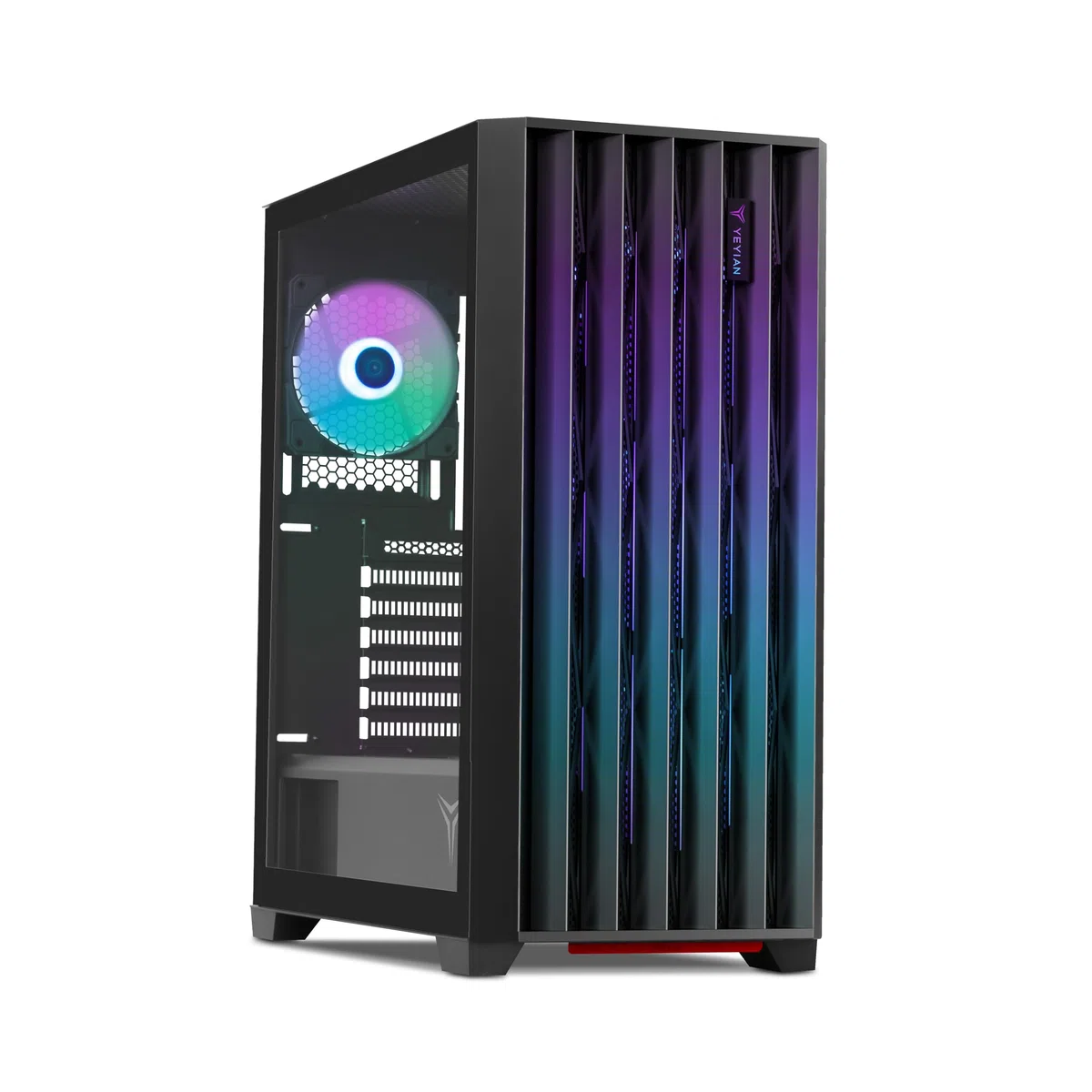 YEYIAN Phoenix Gamer Boîtier PC | Tour Médian | ATX, M-ATX, ITX | Panneau Avant Adressable | Panneau Latéral Verre Trempé | 4 Ventilateurs ARGB PWM | 3 Avant 1 Arrière 120mm | CPU 170mm | GPU 400mm
