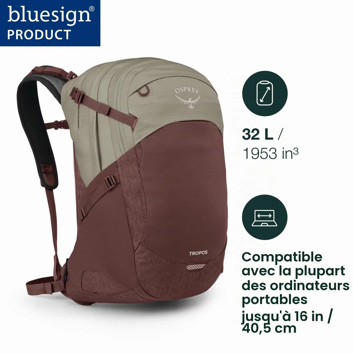 Osprey Tropos Sac à dos lifestyle, 32L, Black