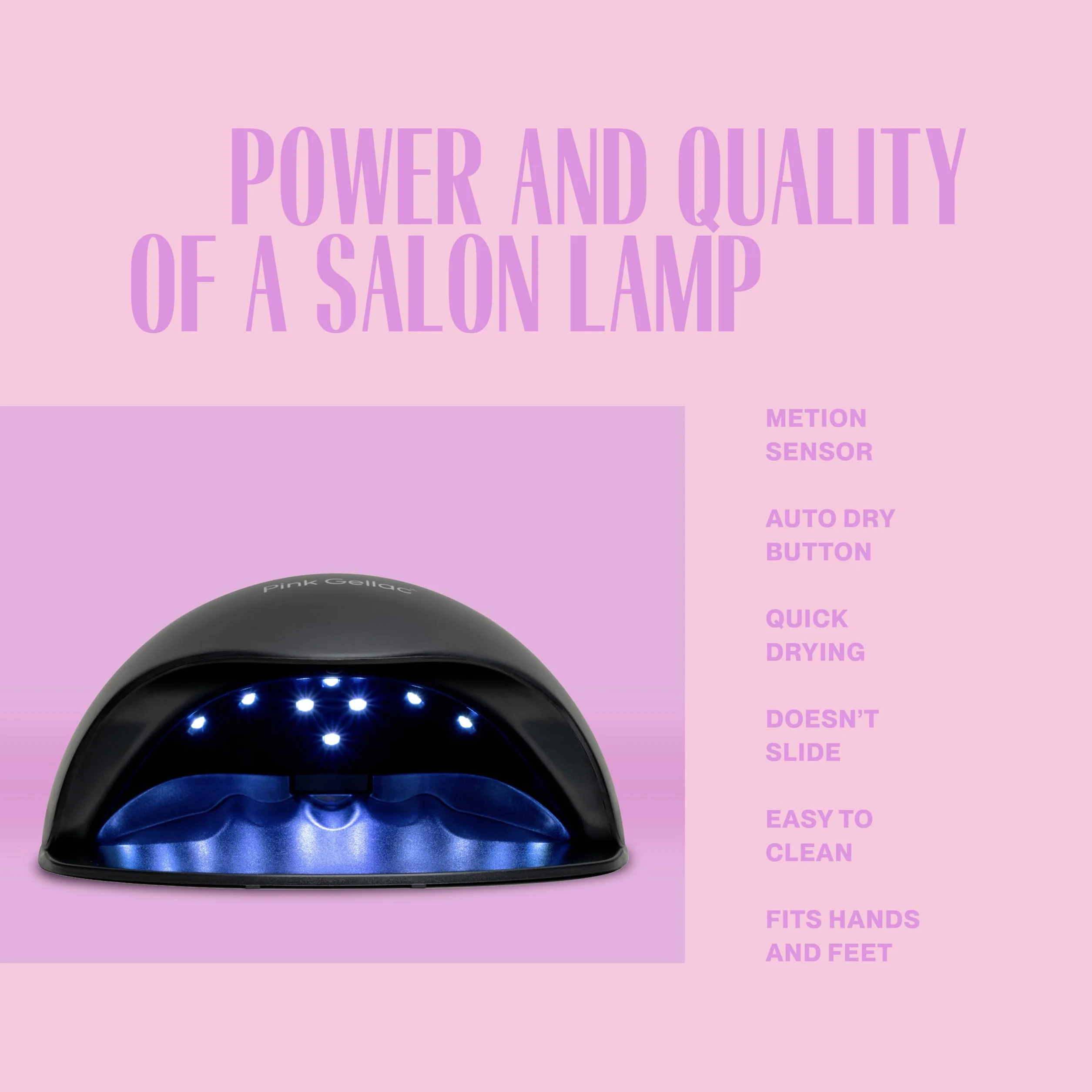Pink Gellac Manucure Kit Semi Permanent avec Lampe UV LED Noir, 4x Teintes Roses 15 ml, Top & Base Coat Gel UV, Dissolvant et Cleaner