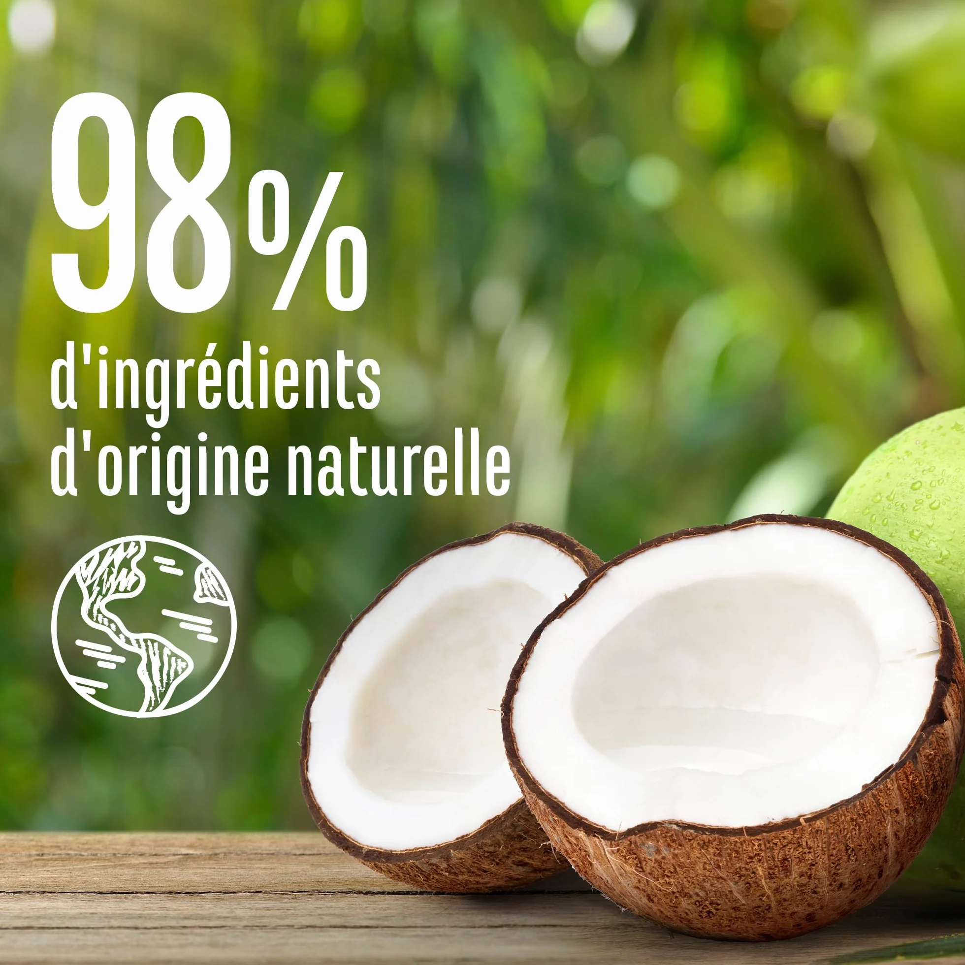 Le Petit Marseillais Shampooing Hydratation Légèreté Eau de Coco Bio 250 ml Sans Silicone Cheveux Déshydratés