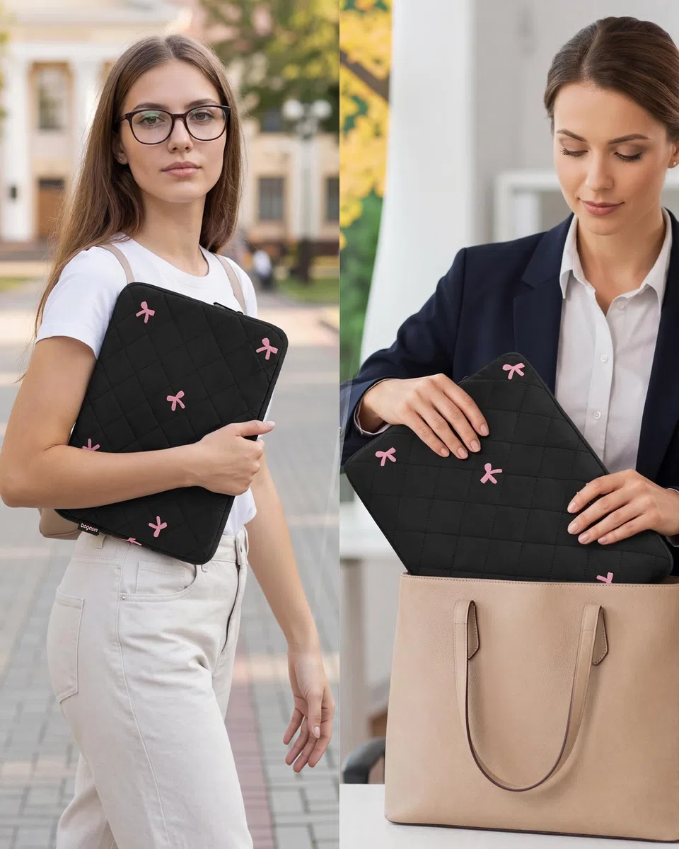 Bagasin Housse Ordinateur Portable Matelassée Femme pour MacBook Air 13,6