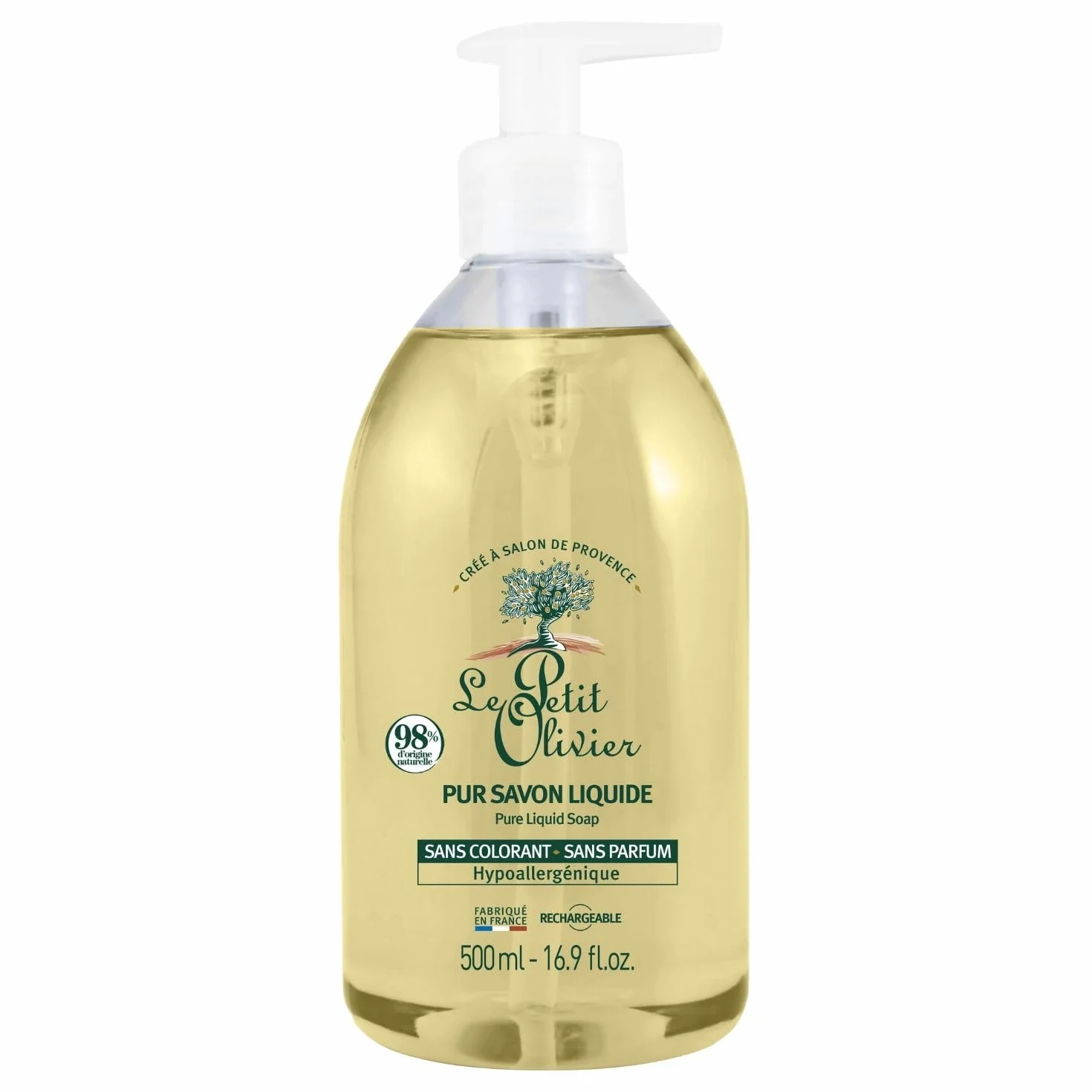 LE PETIT OLIVIER Pur Savon Liquide Hypoallergénique sans Parfum 500ml
