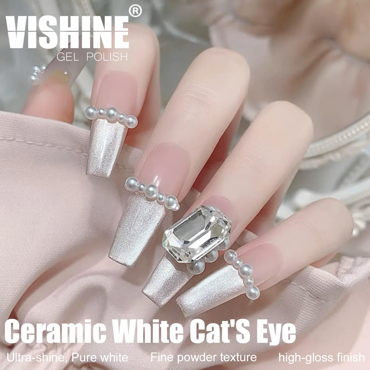 Vishine Vernis Gel Effet Œil de Chat 16ml Magnétique Holographique Pailleté UV Réfléchissant Translucide Nail Art